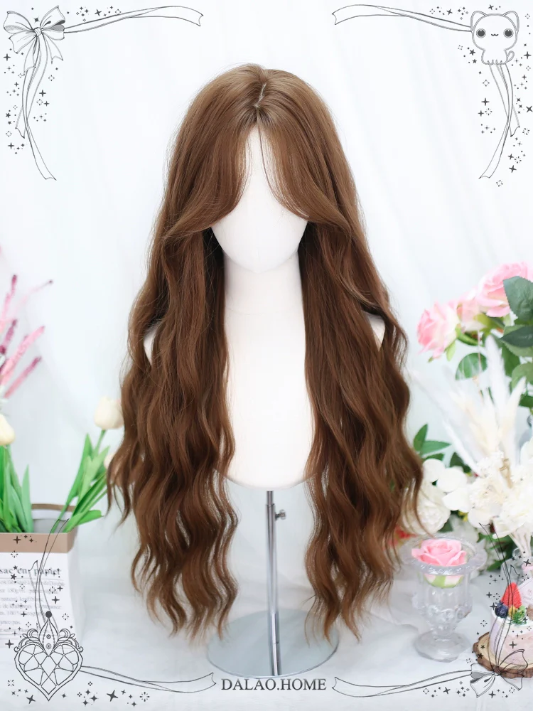 Dalao - Lolita Wig Long Curly Hair With Water Waves French Bangs - Image 5