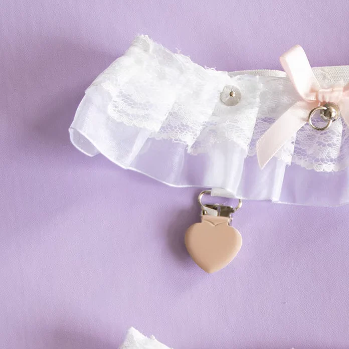 Sweet Lolita Lace Gater Stockings Clips Multicolors - Image 14