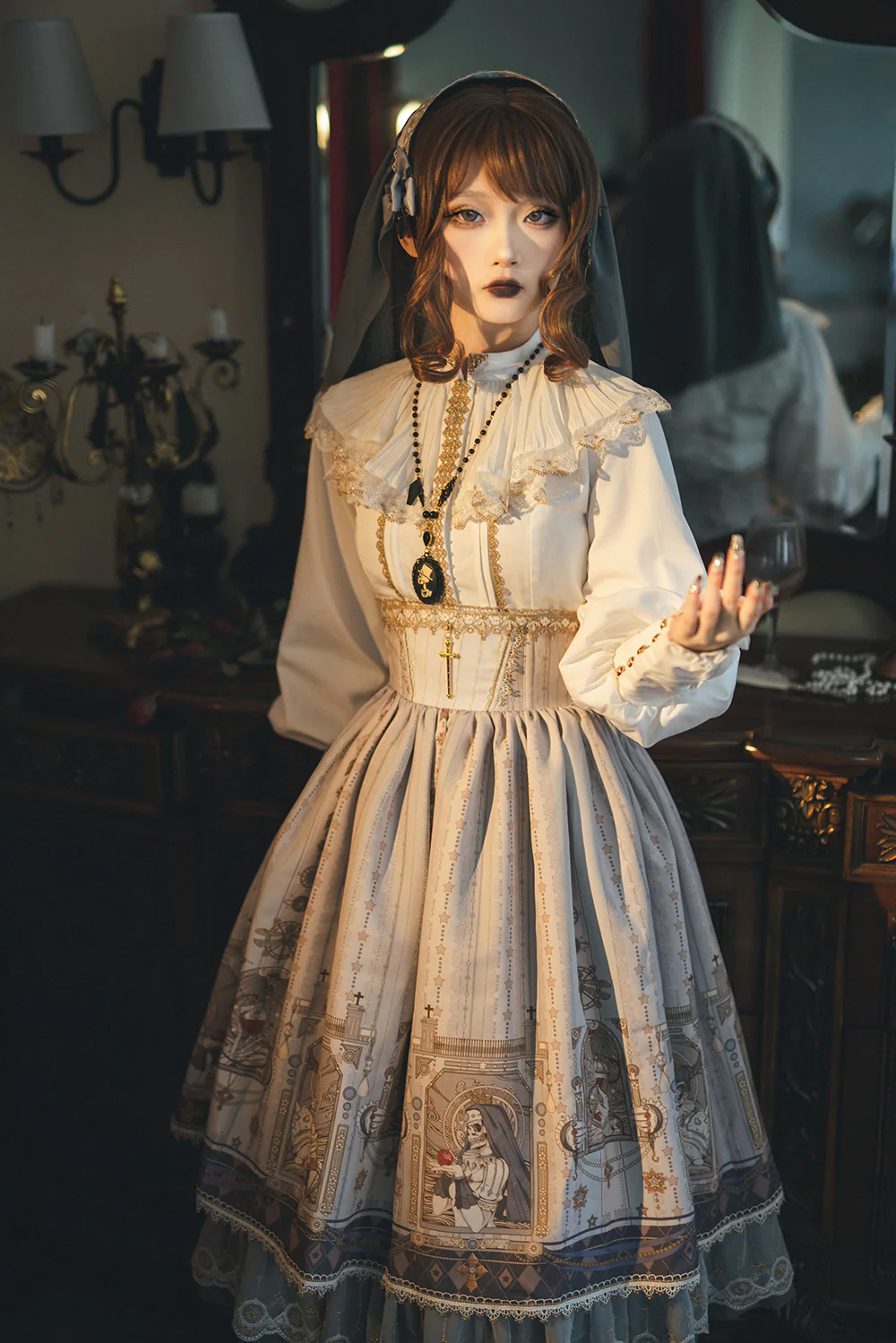 Demon Hunting Notes - Elegant Lolita Blouse Ruffled Collar - Image 17