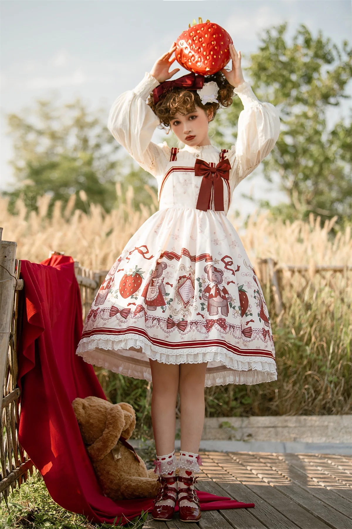 Christmas New Year Winter Lolita JSK Coat Set - Image 13