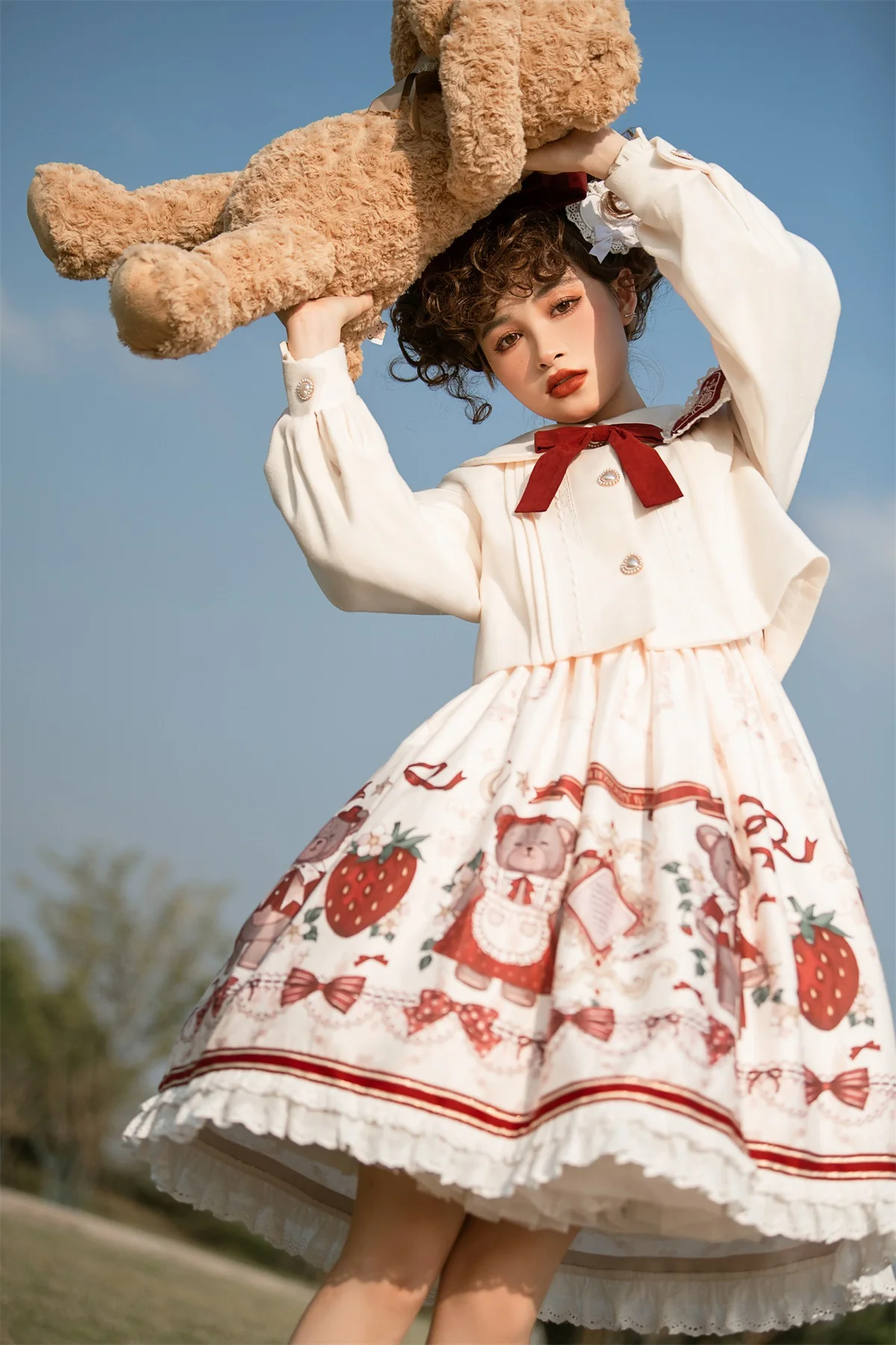 Christmas New Year Winter Lolita JSK Coat Set - Image 15