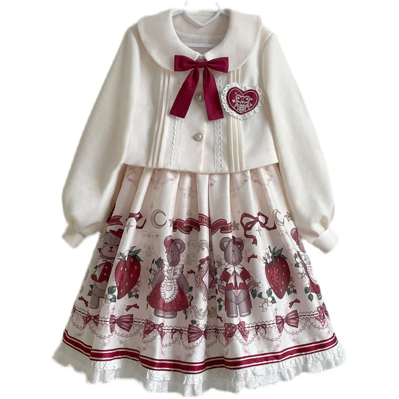 Christmas New Year Winter Lolita JSK Coat Set - Image 18