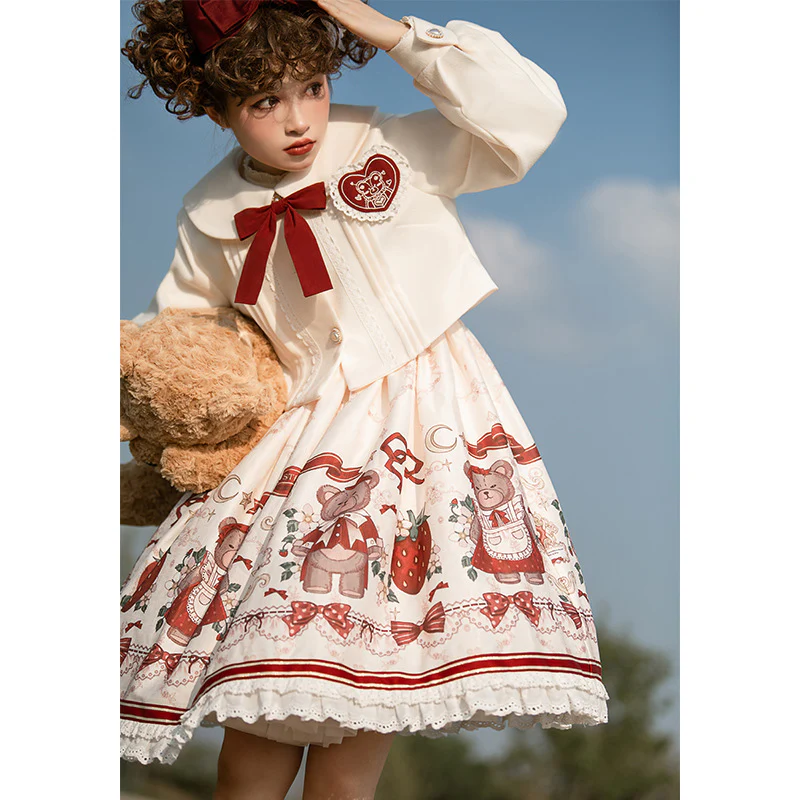 Christmas New Year Winter Lolita JSK Coat Set - Image 5