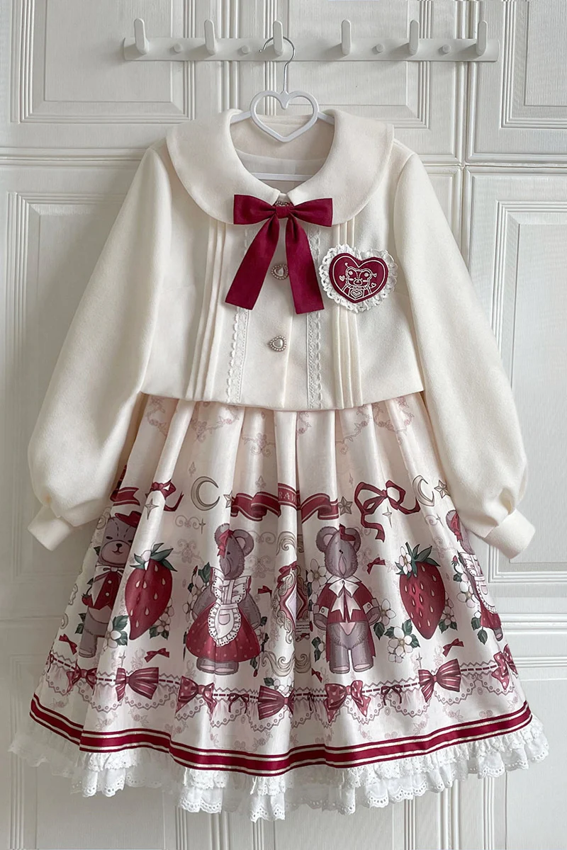 Christmas New Year Winter Lolita JSK Coat Set - Image 6
