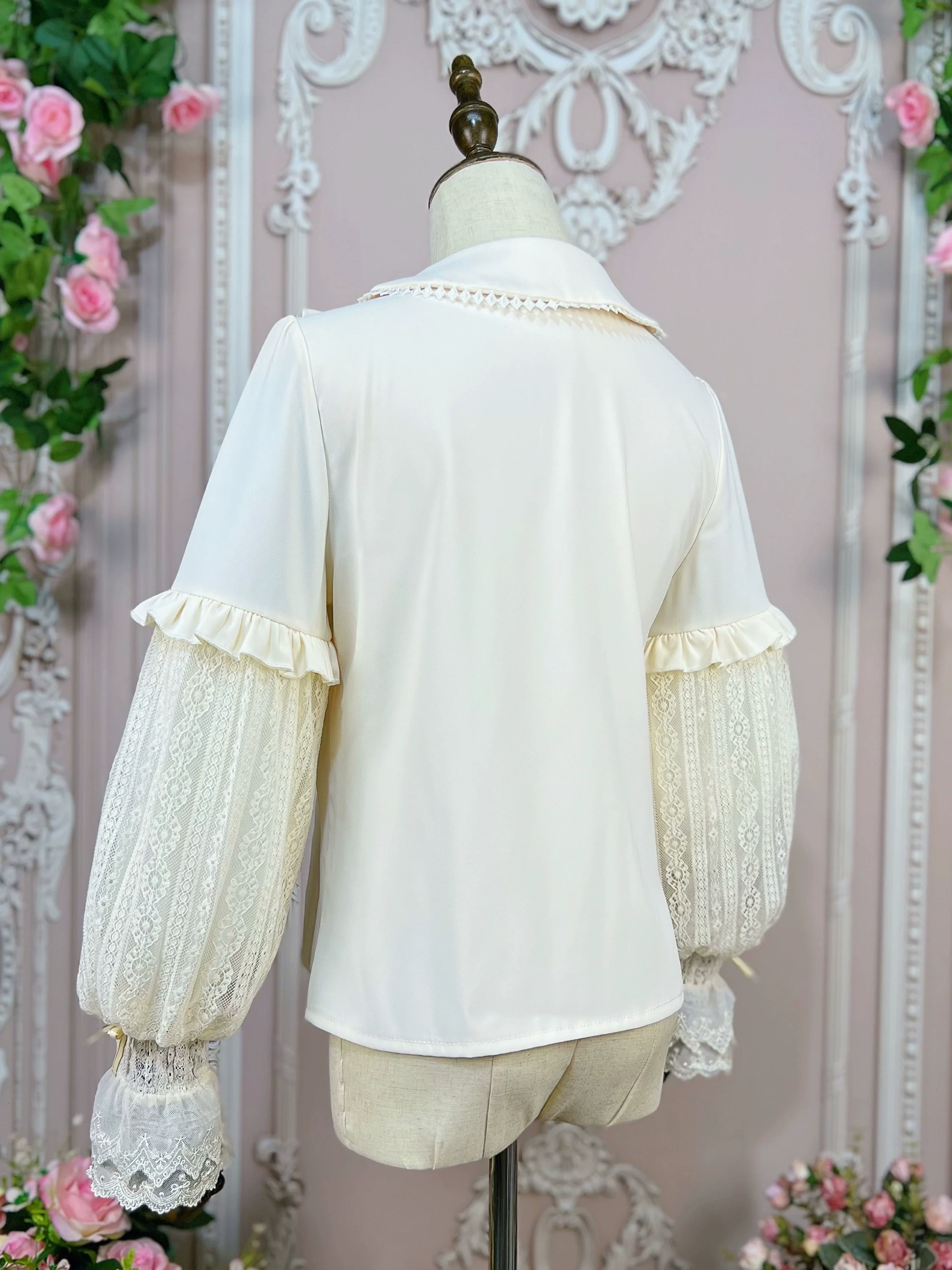 Vintage Lolita Mutton Leg Sleeve Blouse Doll Collar Shirt - Image 14