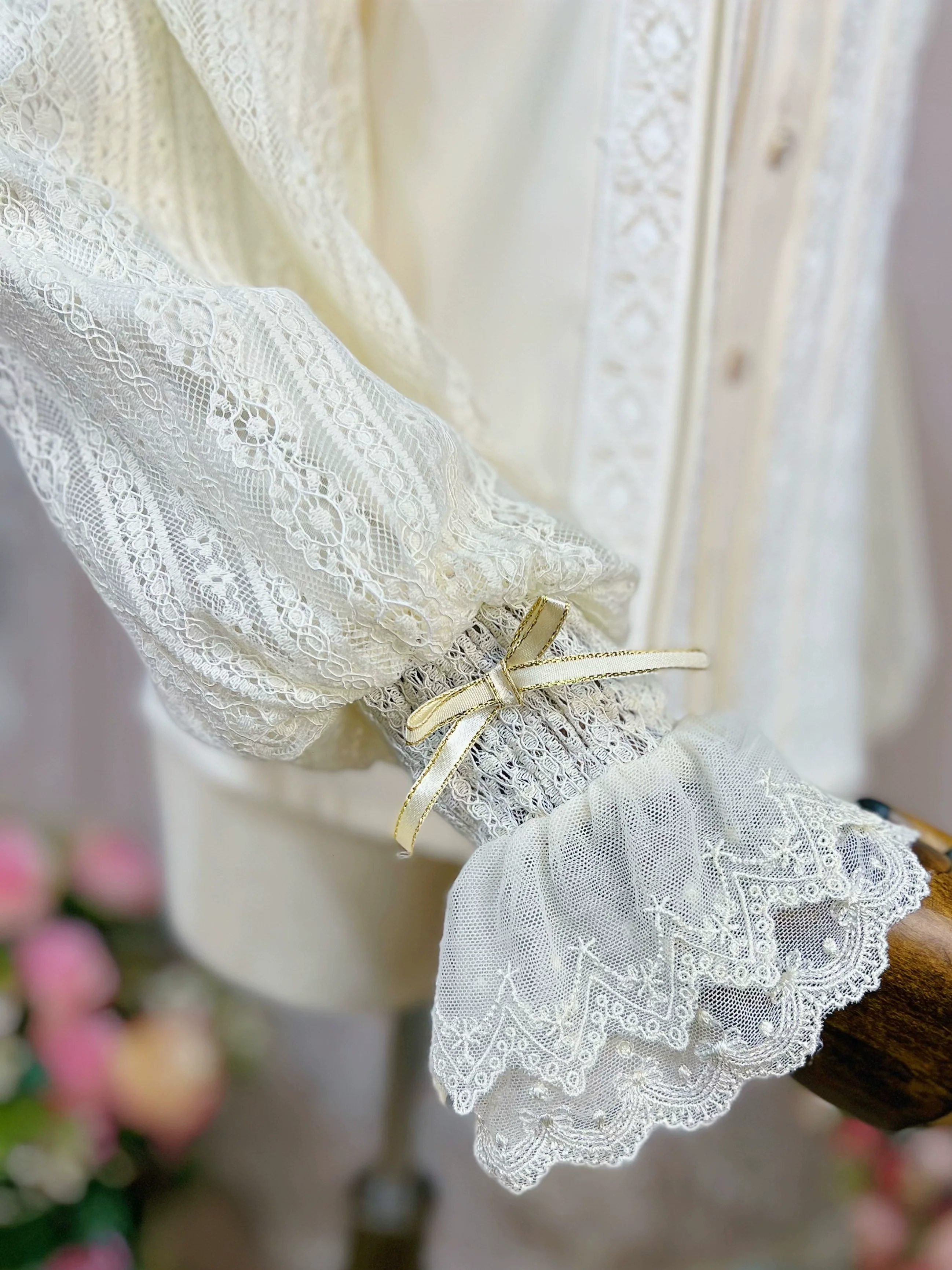 Vintage Lolita Mutton Leg Sleeve Blouse Doll Collar Shirt - Image 16