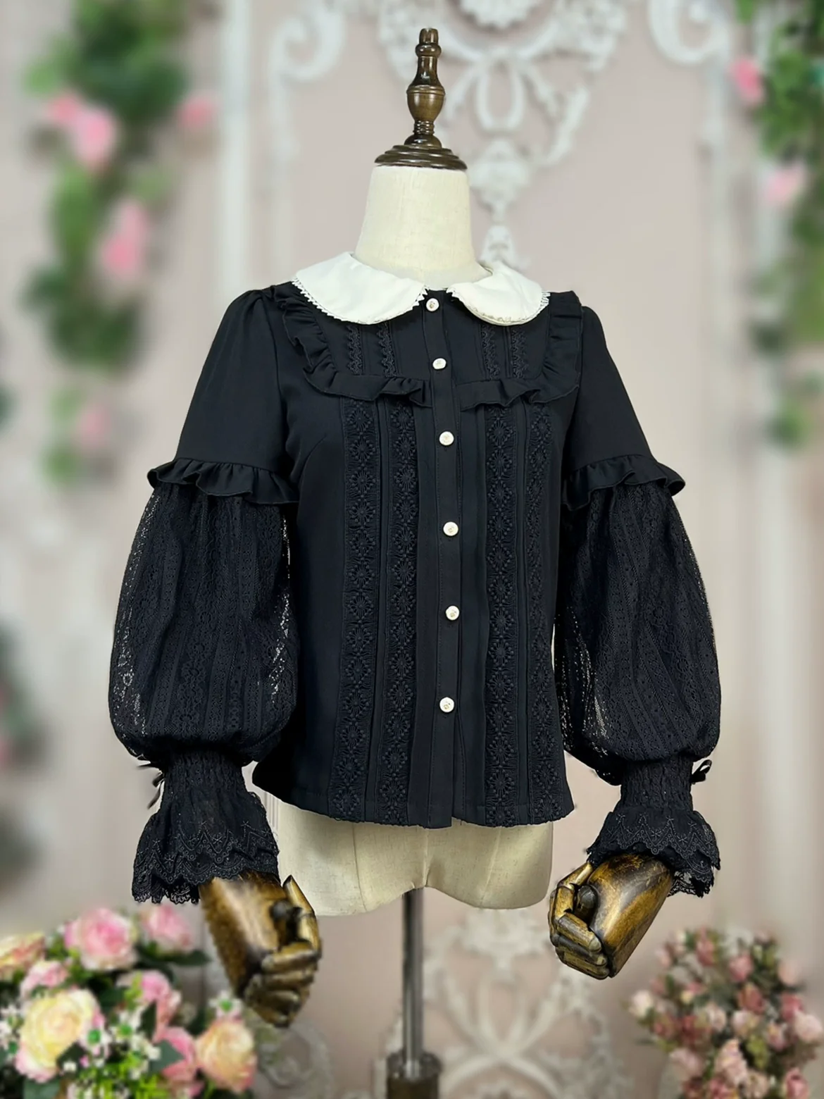 Vintage Lolita Mutton Leg Sleeve Blouse Doll Collar Shirt - Image 20