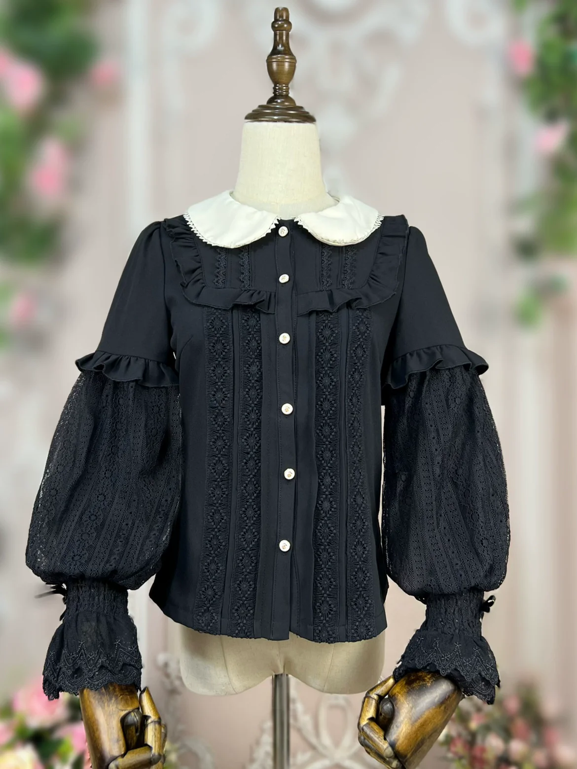 Vintage Lolita Mutton Leg Sleeve Blouse Doll Collar Shirt - Image 21