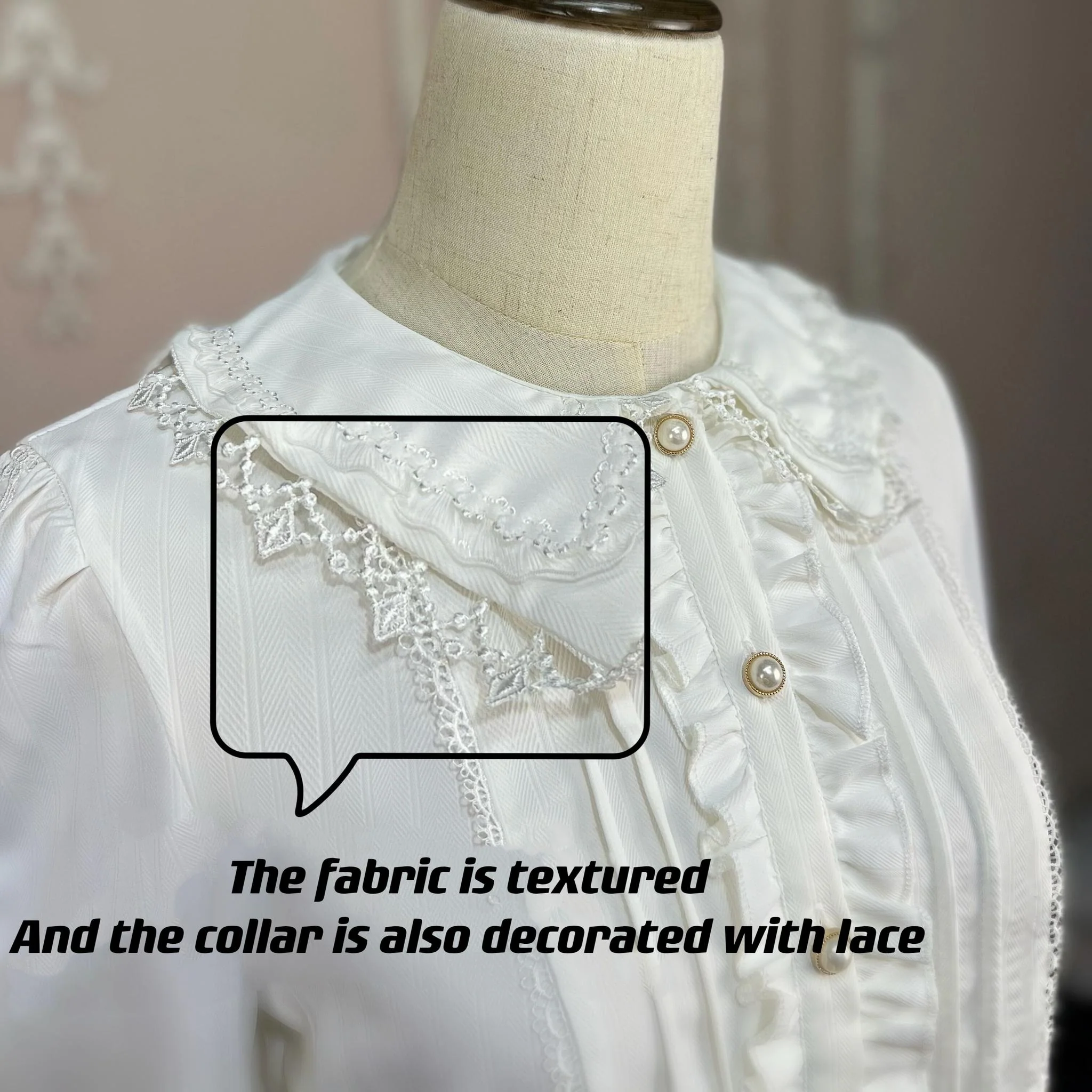 Sweet Lolita Blouse Winter Doll Collar Shirt Long Sleeve Fit Top - Image 10