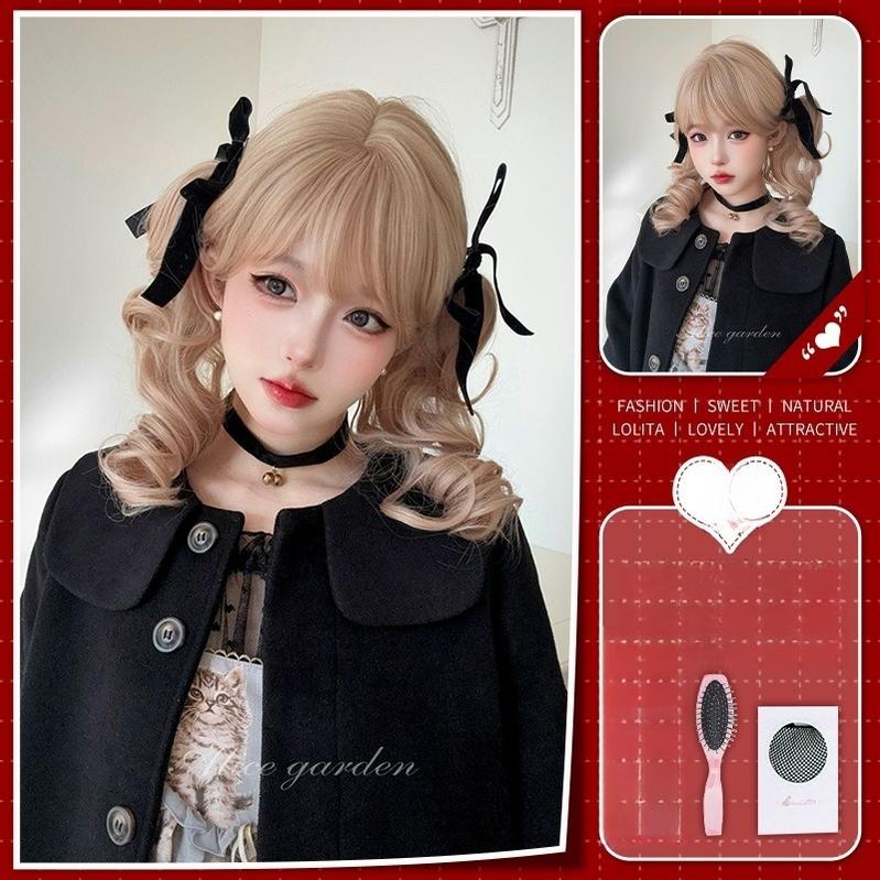 Alicegarden - Doll-like Lolita Bob Wig with Detachable Curly Ponytail - Image 12