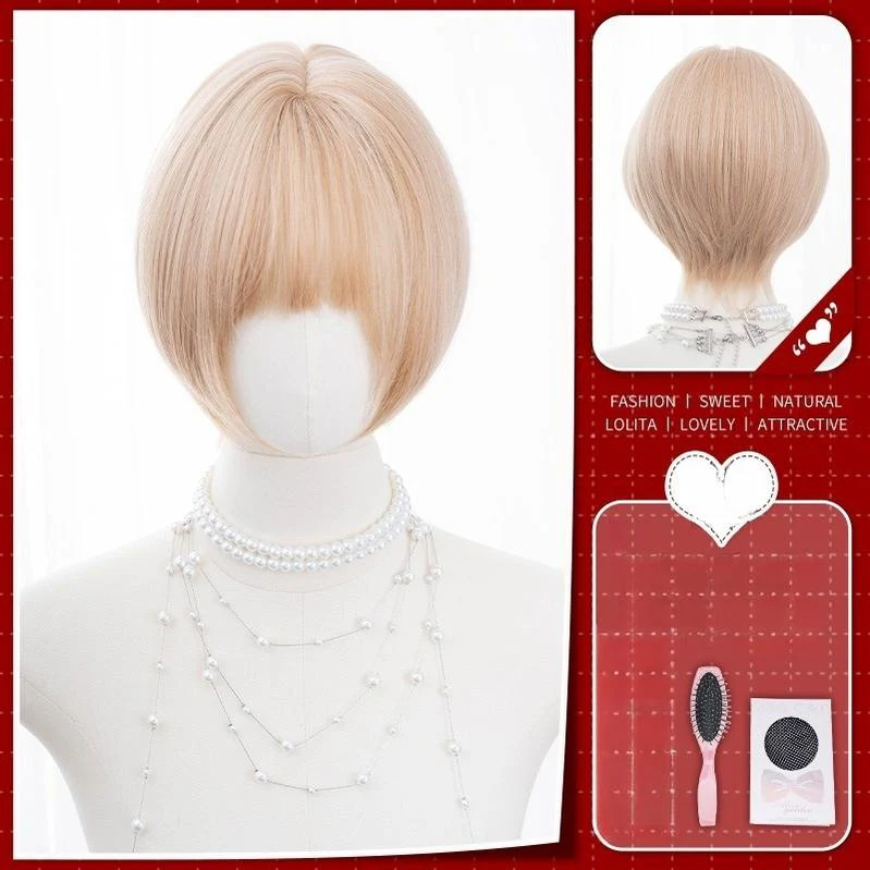 Alicegarden - Doll-like Lolita Bob Wig with Detachable Curly Ponytail - Image 13