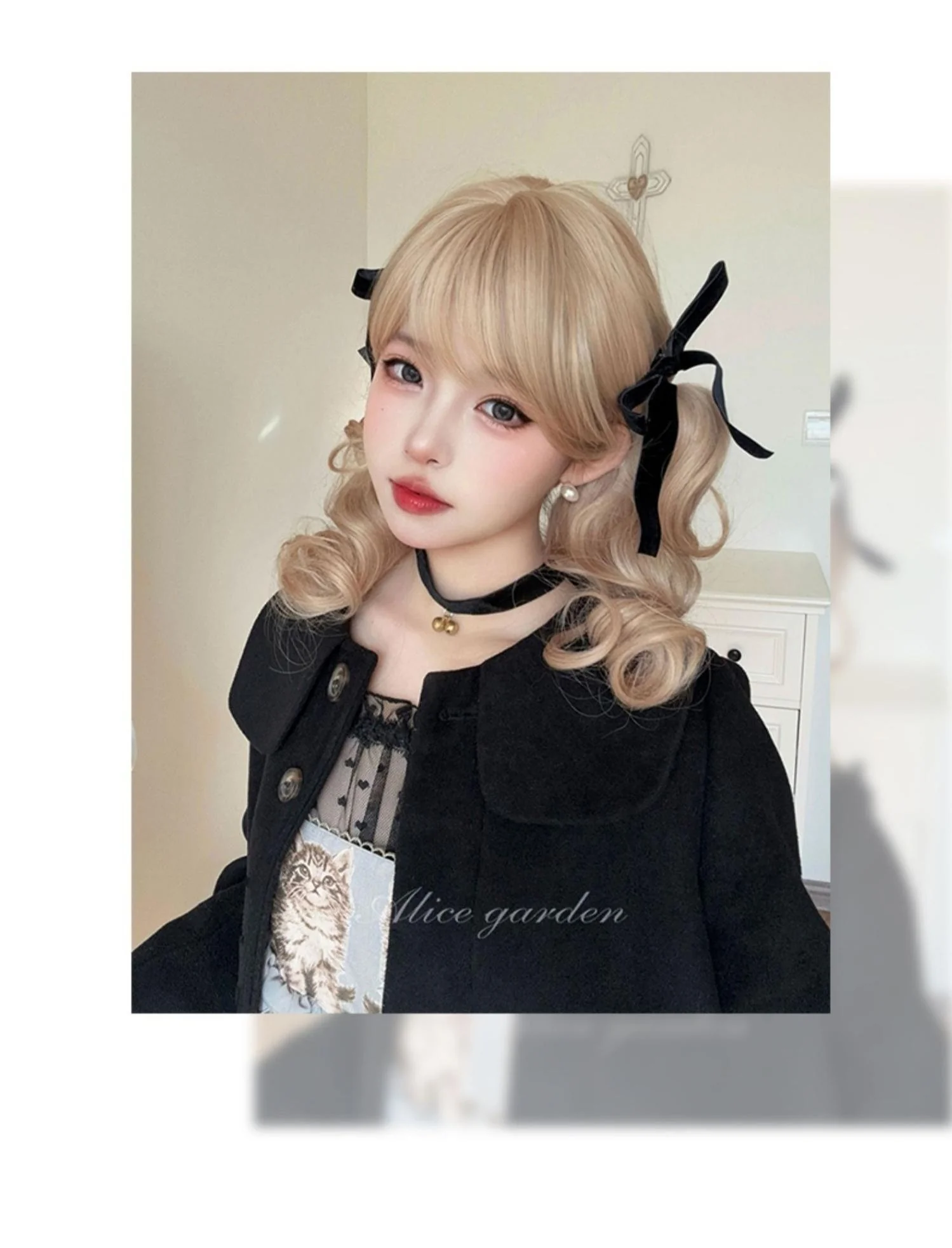 Alicegarden - Doll-like Lolita Bob Wig with Detachable Curly Ponytail - Image 6