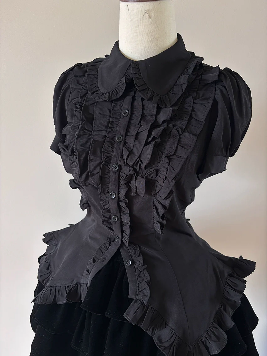 FlowerFairyDaily - Tiana's Wardrobe - Doll-like Lolita Shirt With Ruffles/Adjustable Back Strap - Image 7