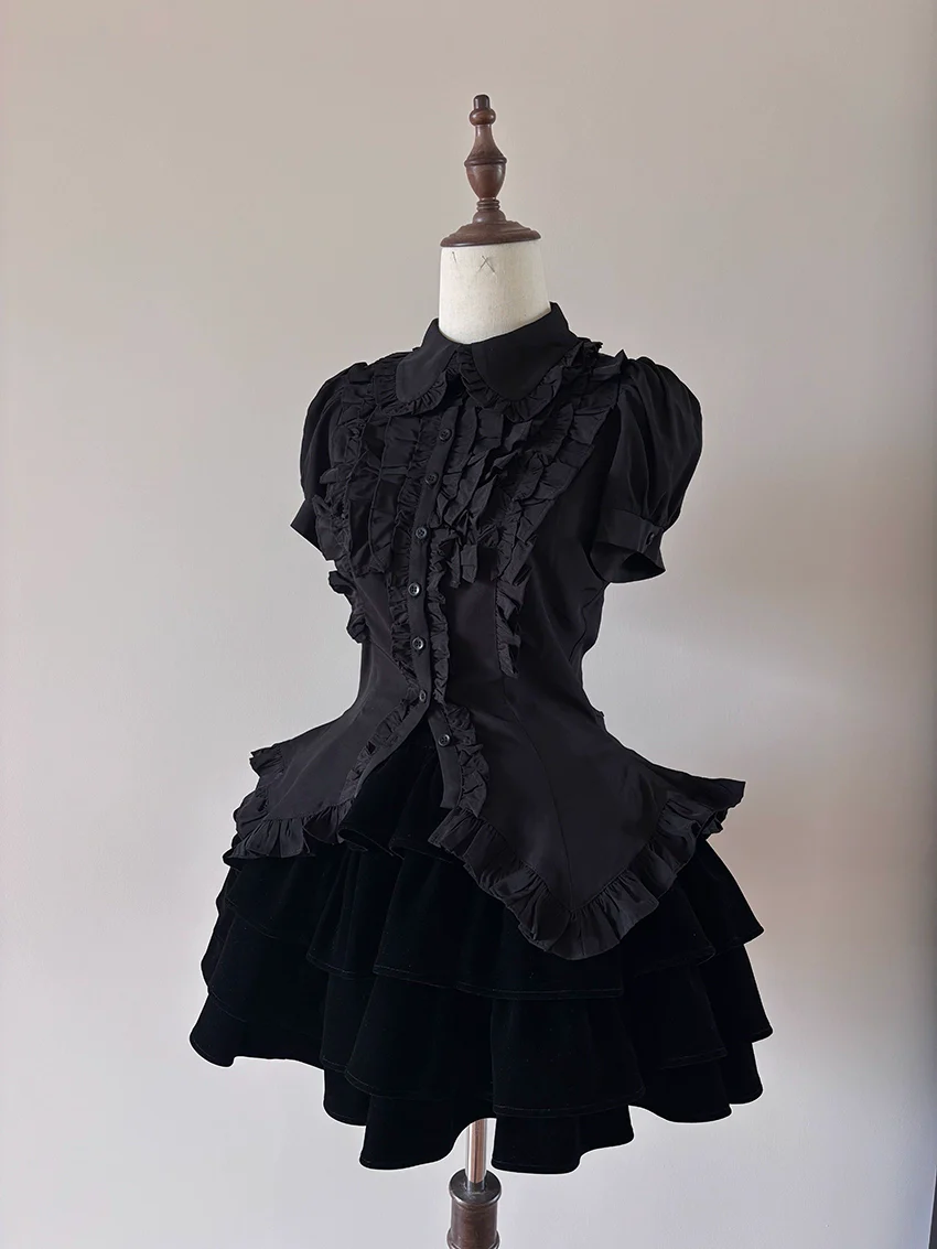 FlowerFairyDaily - Tiana's Wardrobe - Doll-like Lolita Shirt With Ruffles/Adjustable Back Strap - Image 8