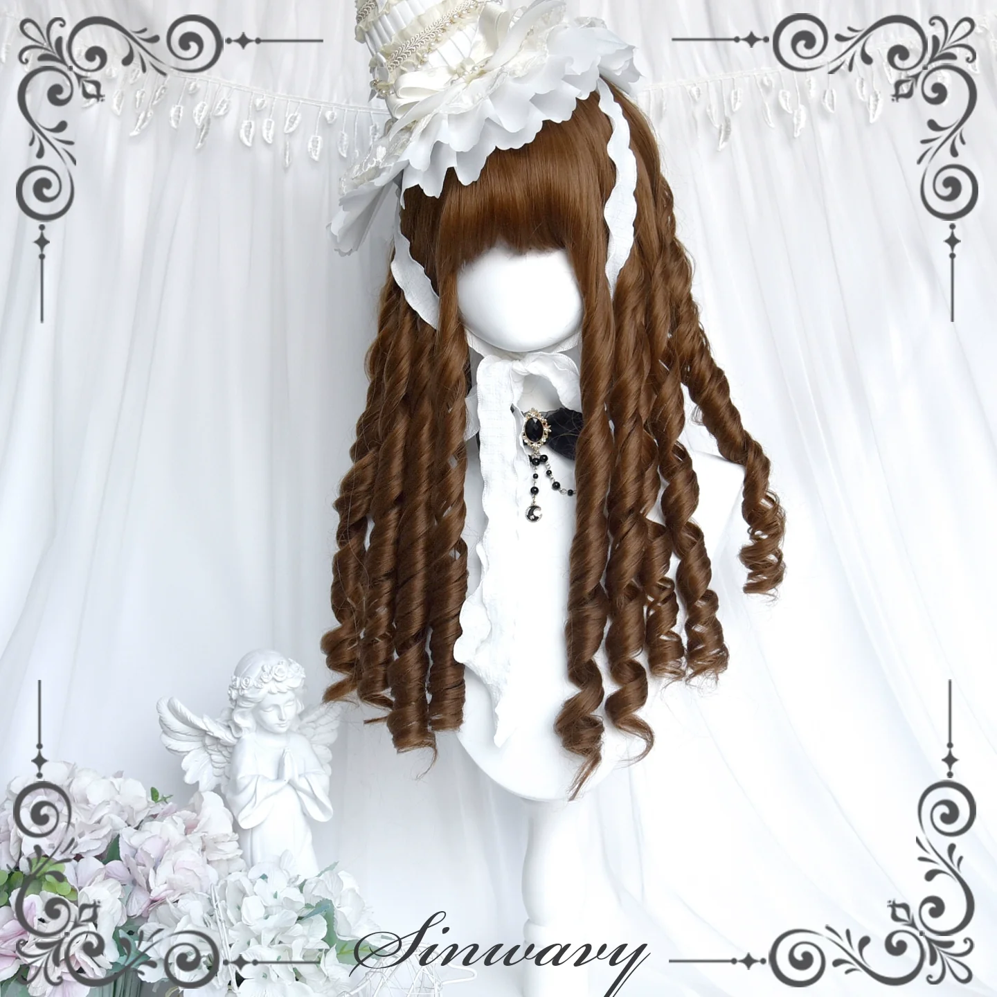 Sinwavy - Doll-like Roman Curl Lolita Wig, Straight Bangs - Image 12