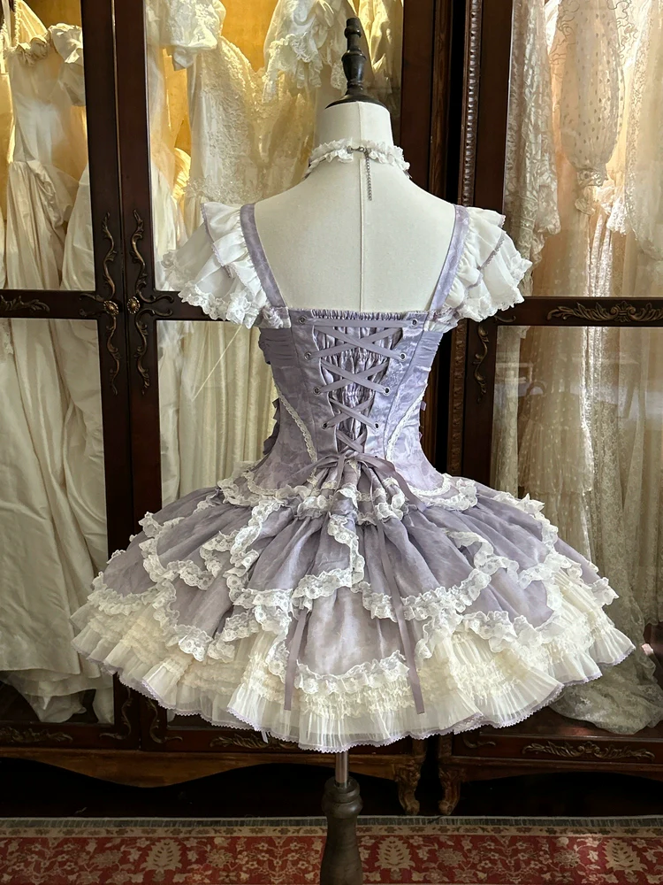 Meowing and fruity - Dream of Floral - Doll-Like Sweet Lolita Dress, Tiered Petal Hem - Image 4