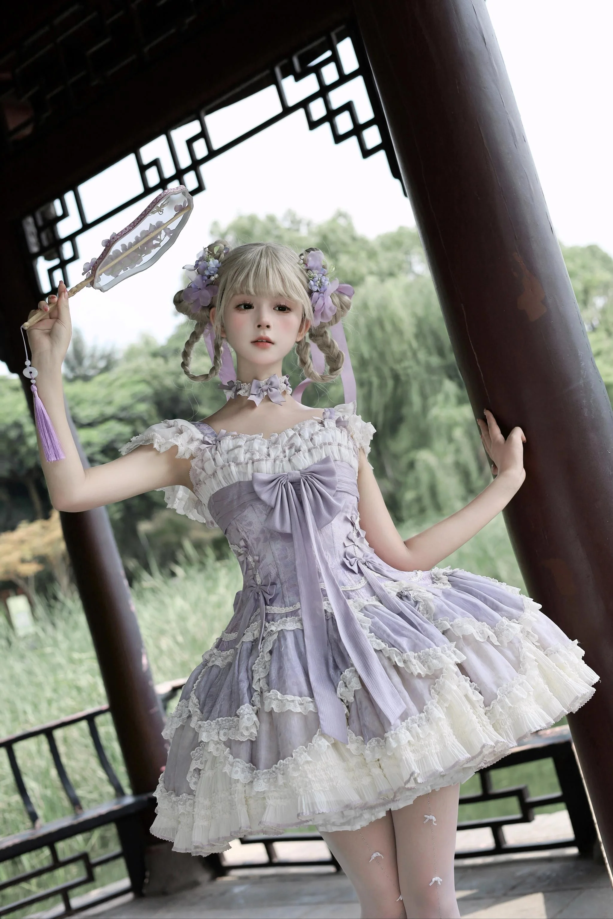 Meowing and fruity - Dream of Floral - Doll-Like Sweet Lolita Dress, Tiered Petal Hem - Image 8