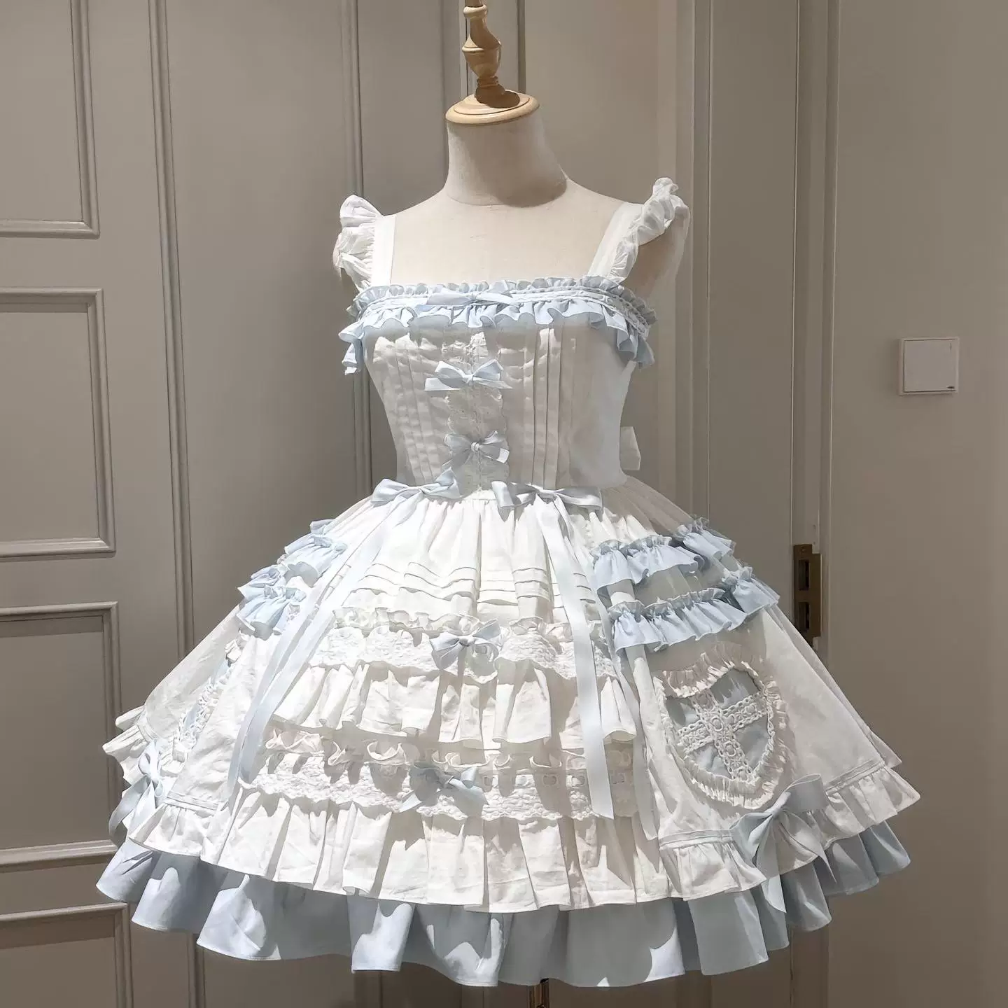 Showcase Doll - Doll-Like Sweet Lolita JSK Dress, Flounce Hem Cape - Image 2