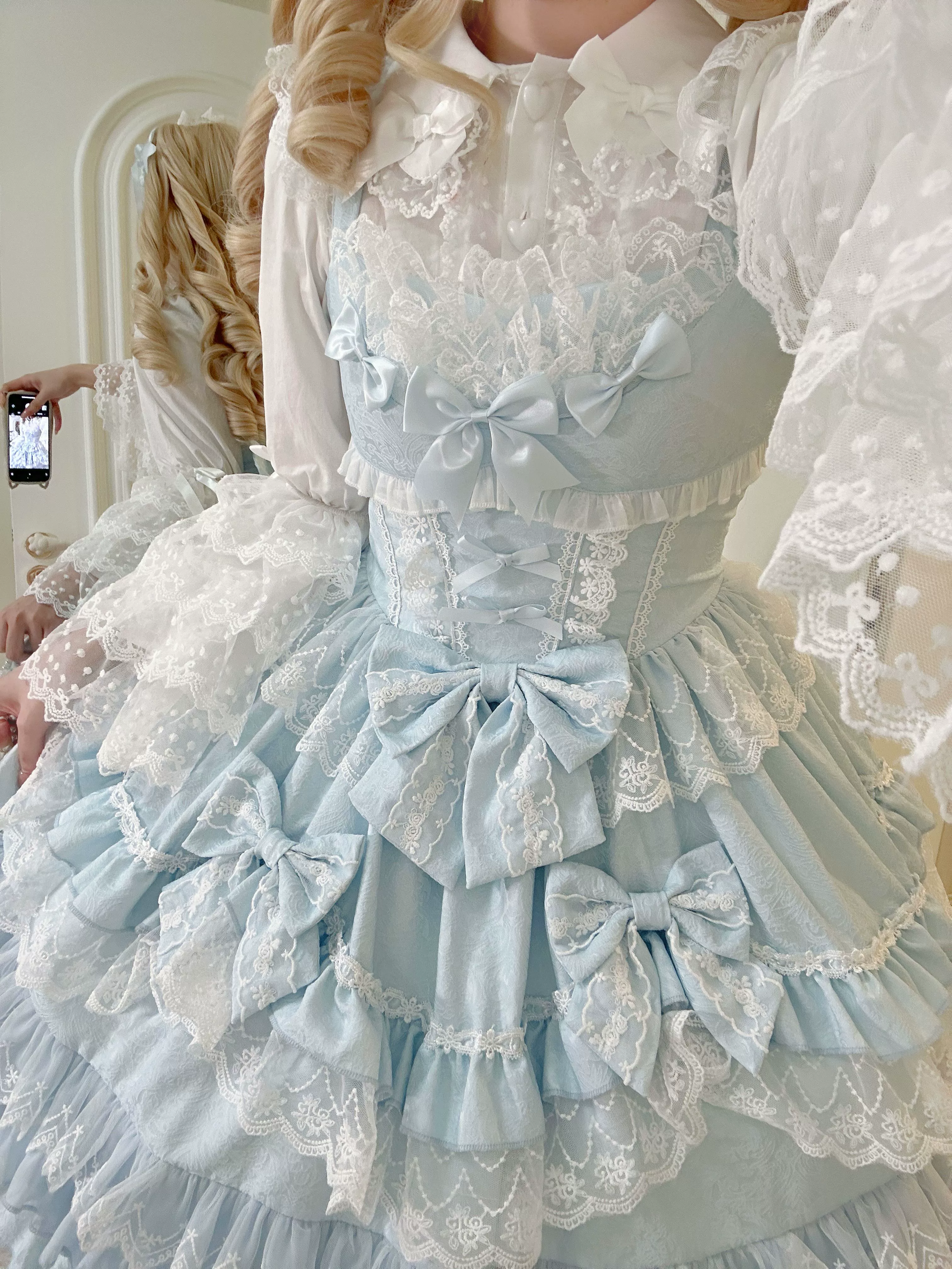 Flower Ode - Doll-like Sweet Lolita Jumper Dress - Image 16