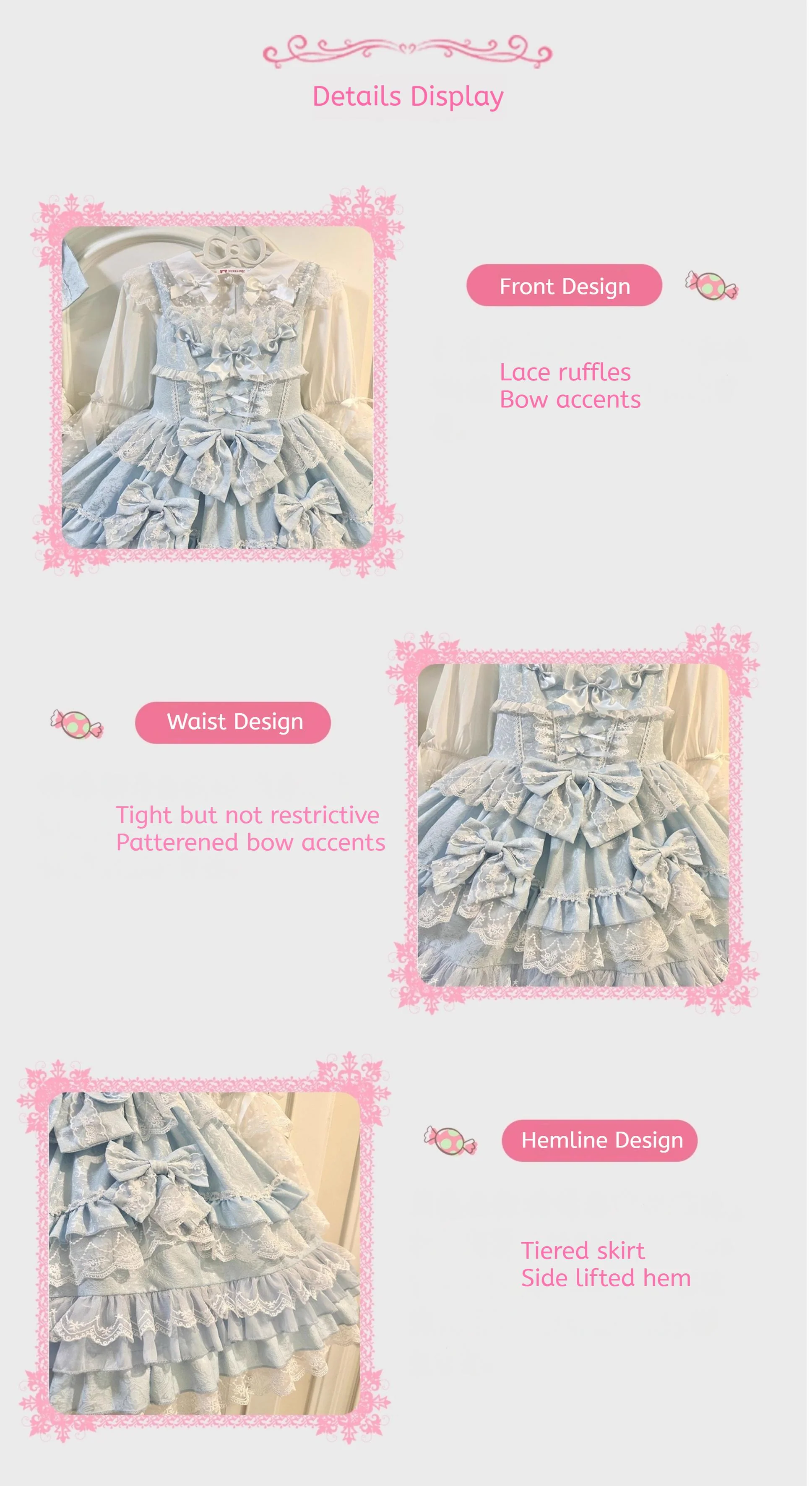 Flower Ode - Doll-like Sweet Lolita Jumper Dress - Image 5