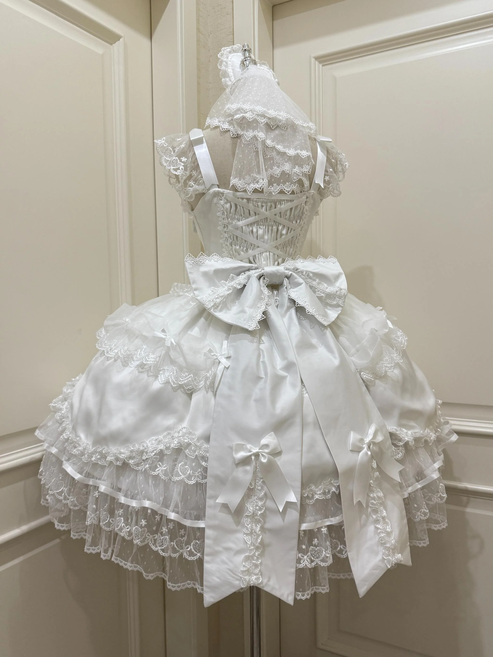 Velvet Sweetheart - Doll-like Sweet Lolita Jumper Dress, Bow Accents - Image 5