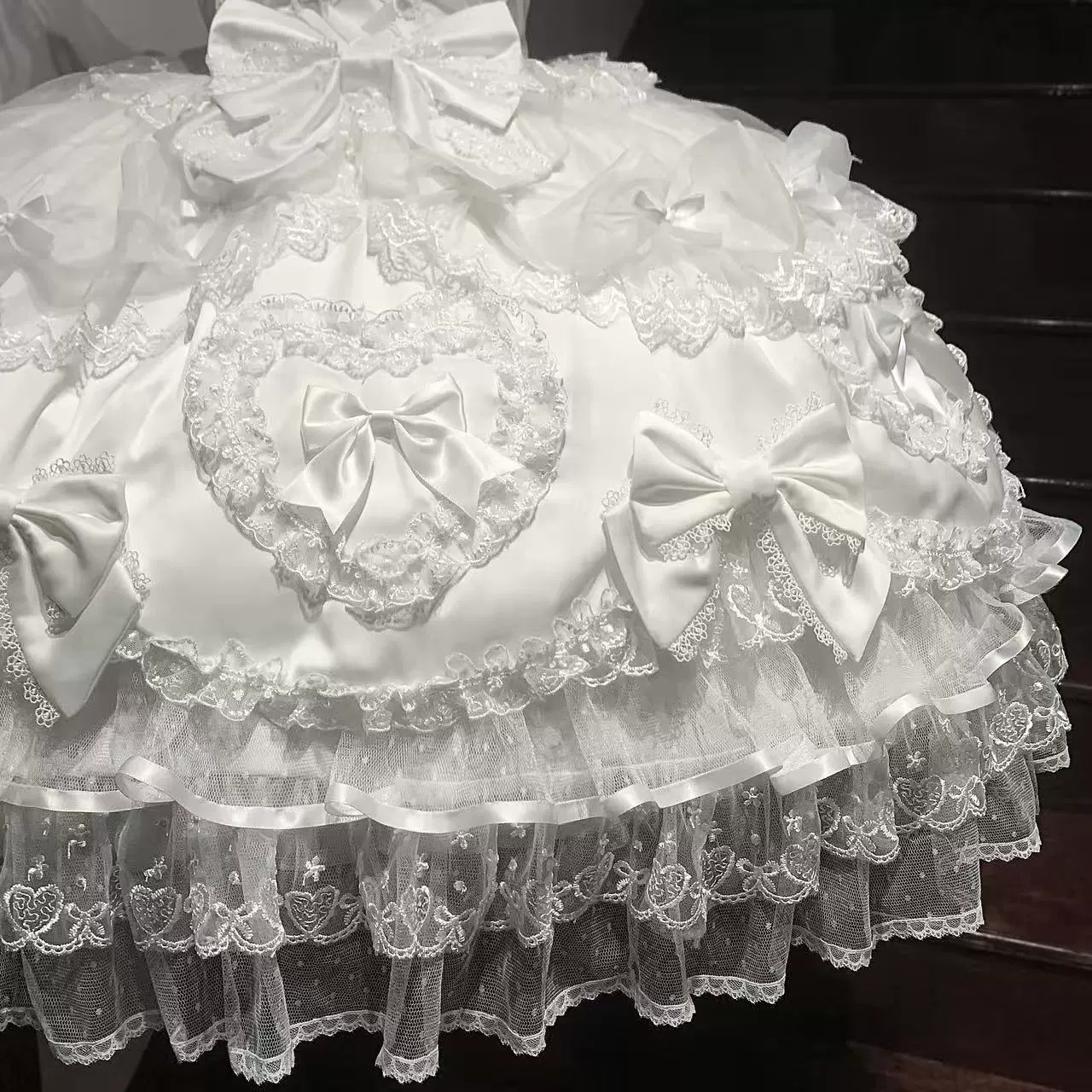 Velvet Sweetheart - Doll-like Sweet Lolita Jumper Dress, Bow Accents - Image 7
