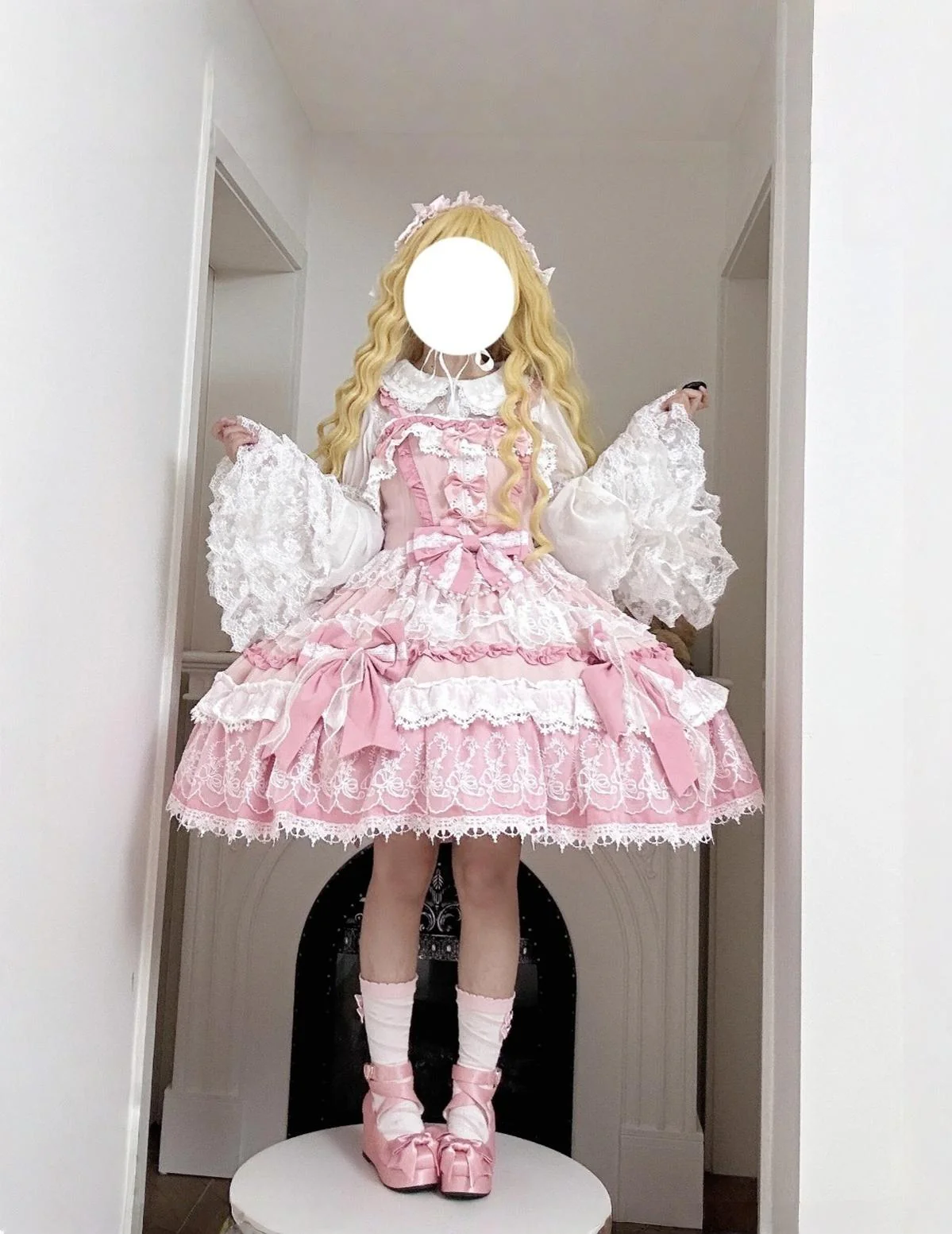 Qianmu - Granulated Sugar - Doll-like Sweet Lolita Lace Blouse, Hime Sleeve - Image 8