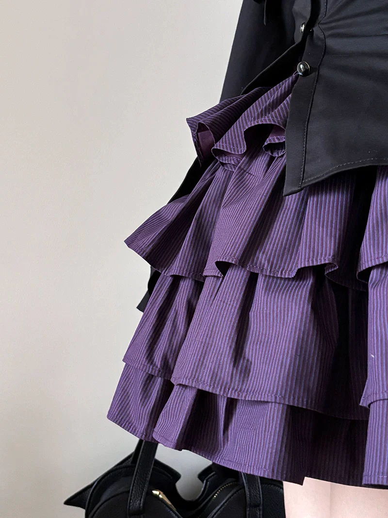 A Tiny Cake - Doll-like Velvet Lolita Skirt, Tiered Skirt - Image 10