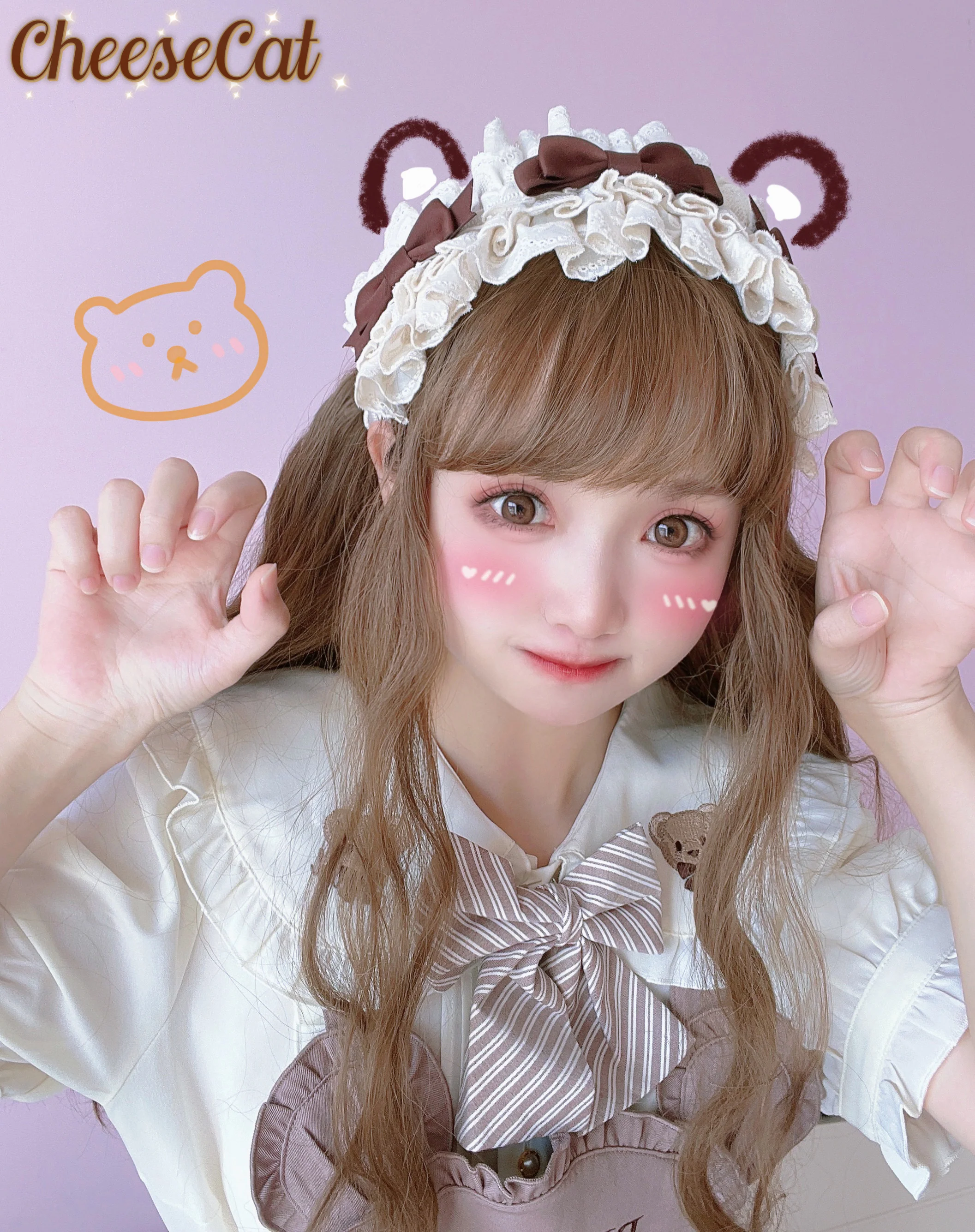 Cheese Cat - Doll Lullaby Tabby Cat Cotton Lolita Headdress - Image 26