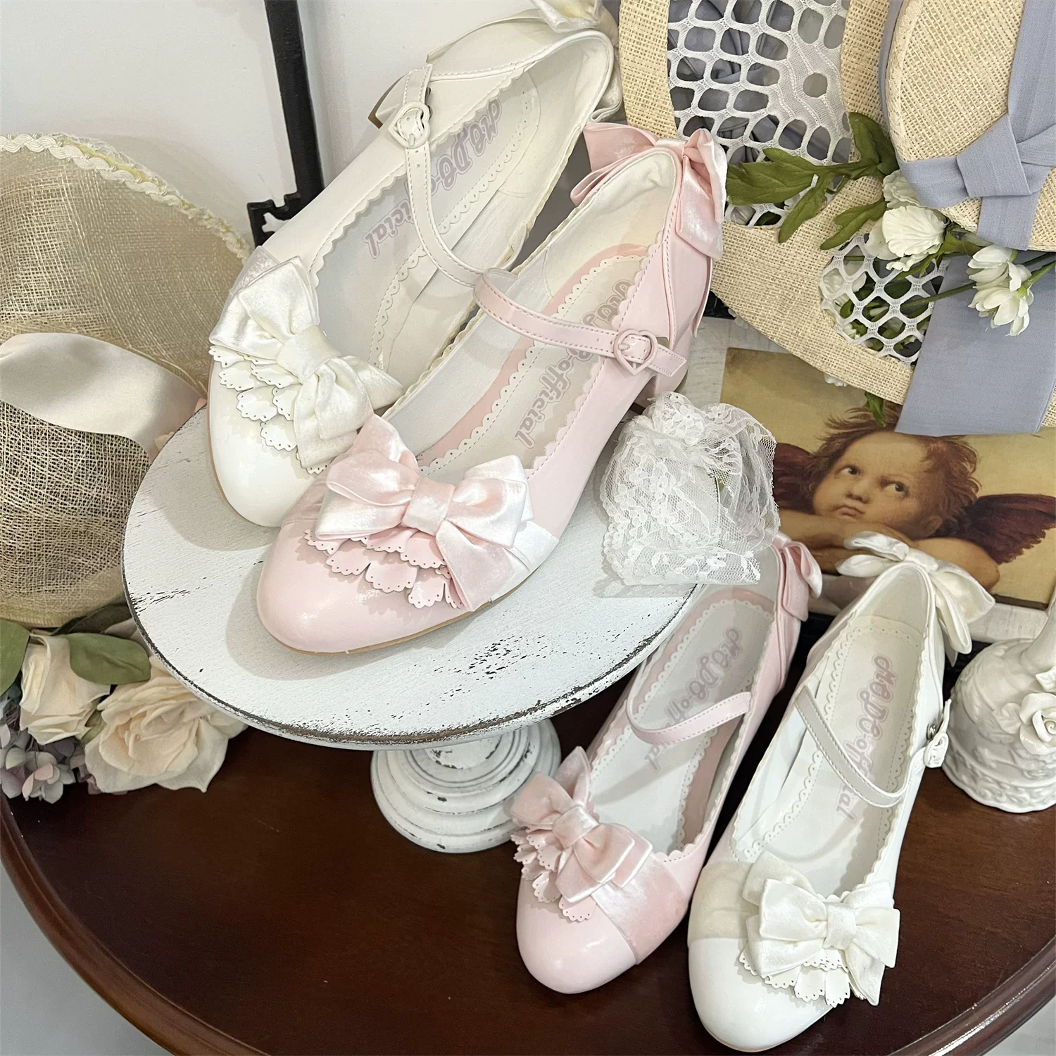 Doll's Ball - Classic Lolita Shoes, Mid Horseshoe Heel - Image 13
