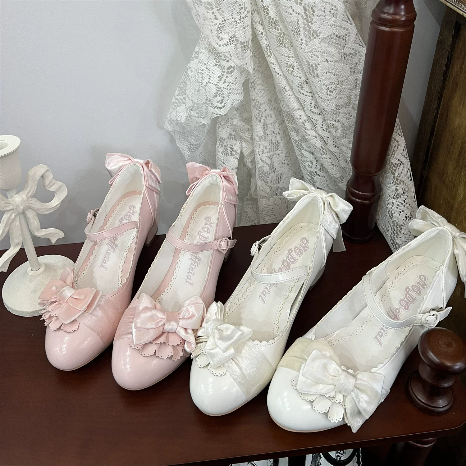 Doll's Ball - Classic Lolita Shoes, Mid Horseshoe Heel - Image 14