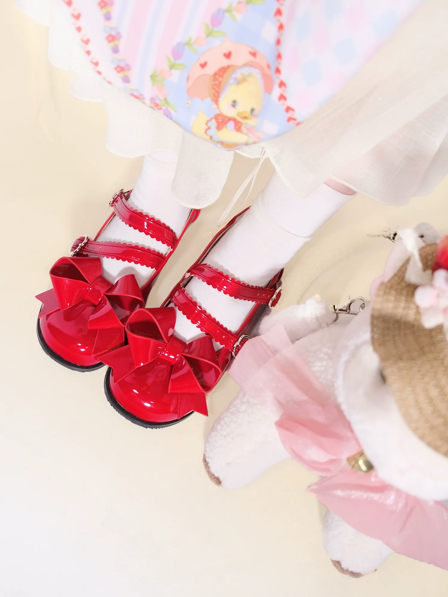 Dolly Doll - Apple Candy - Mary Jane Lolita Shoes Bow PU Low-Mid Heel Shoes - Image 10