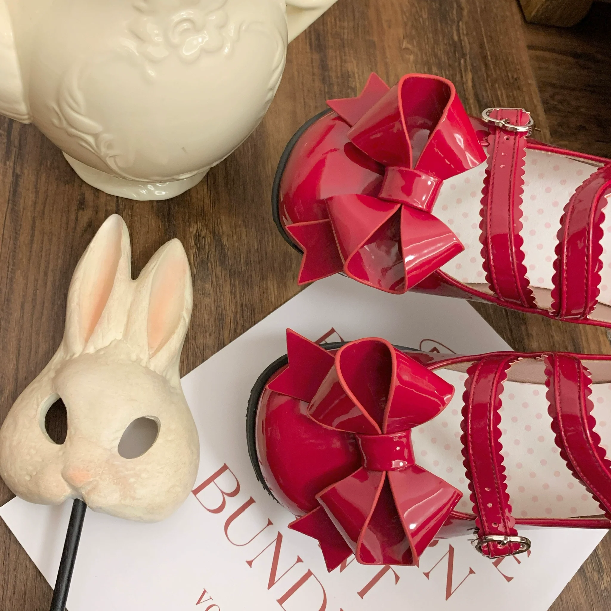 Dolly Doll - Apple Candy - Mary Jane Lolita Shoes Bow PU Low-Mid Heel Shoes - Image 25