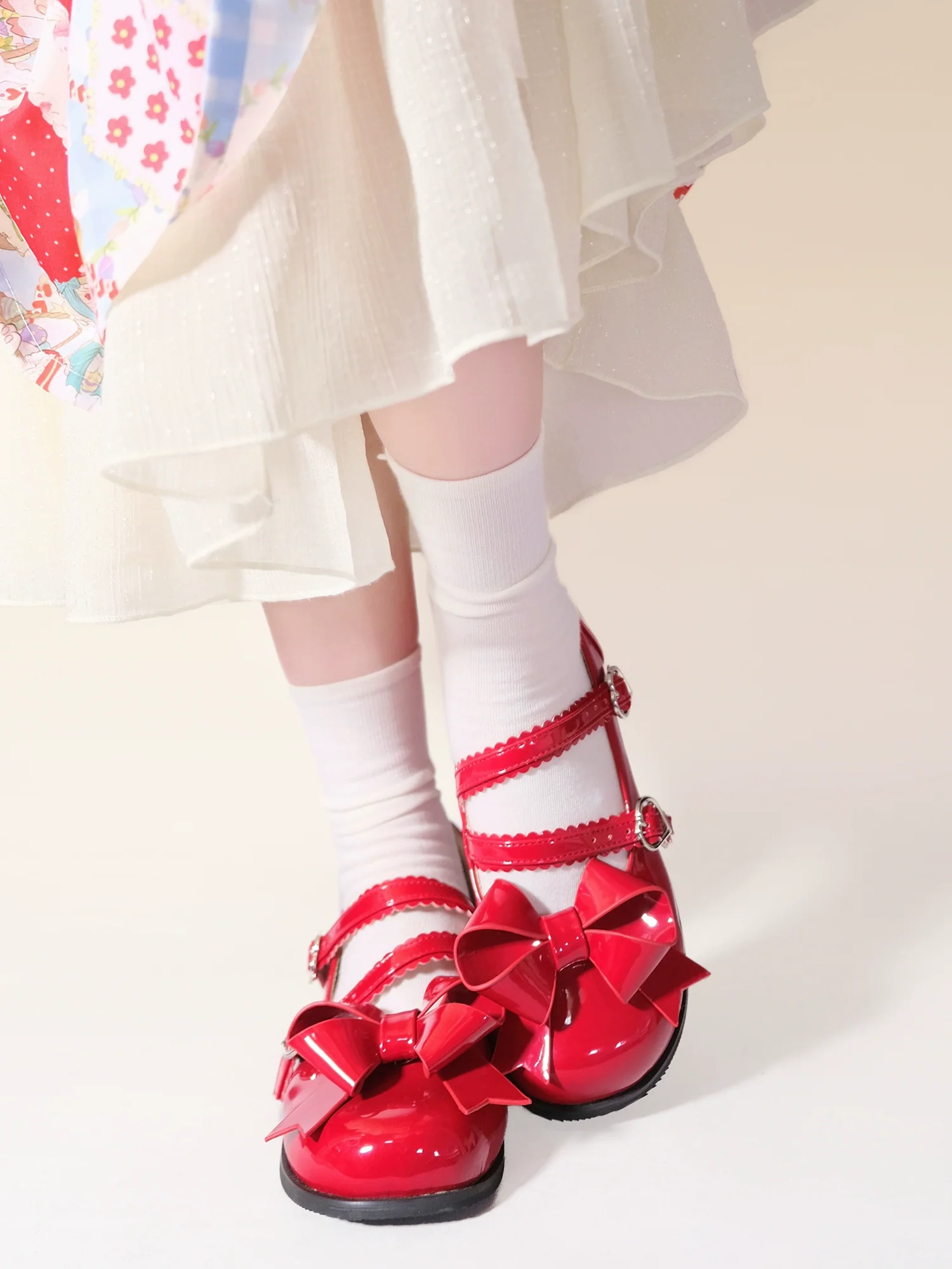 Dolly Doll - Apple Candy - Mary Jane Lolita Shoes Bow PU Low-Mid Heel Shoes - Image 4