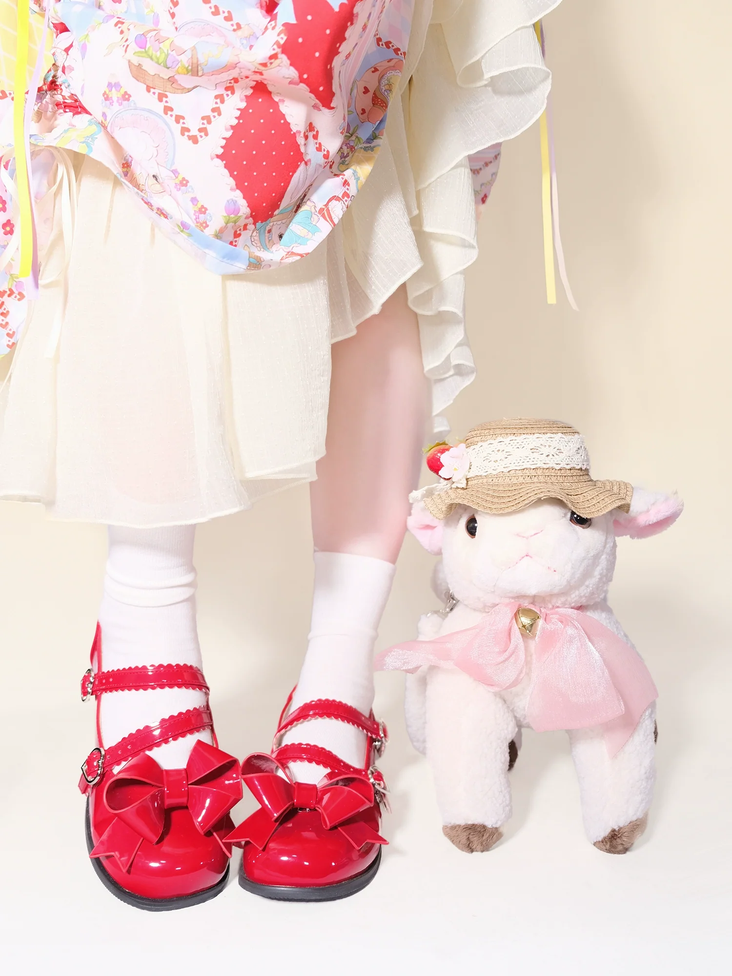 Dolly Doll - Apple Candy - Mary Jane Lolita Shoes Bow PU Low-Mid Heel Shoes - Image 7
