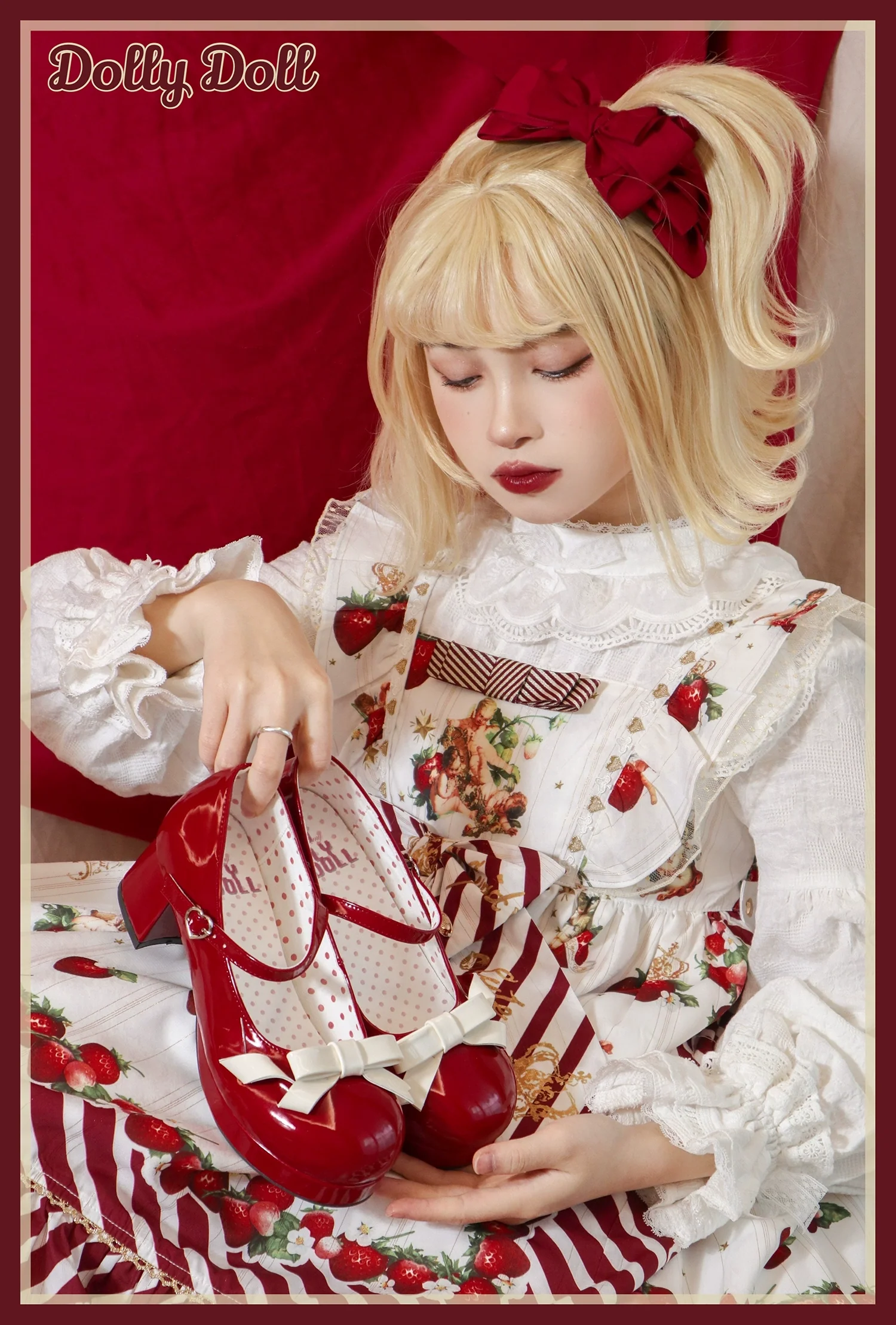 Dolly Doll - Lovers' Gift - Round Toe Middle Heel Mary Jane Lolita Shoes - Image 5