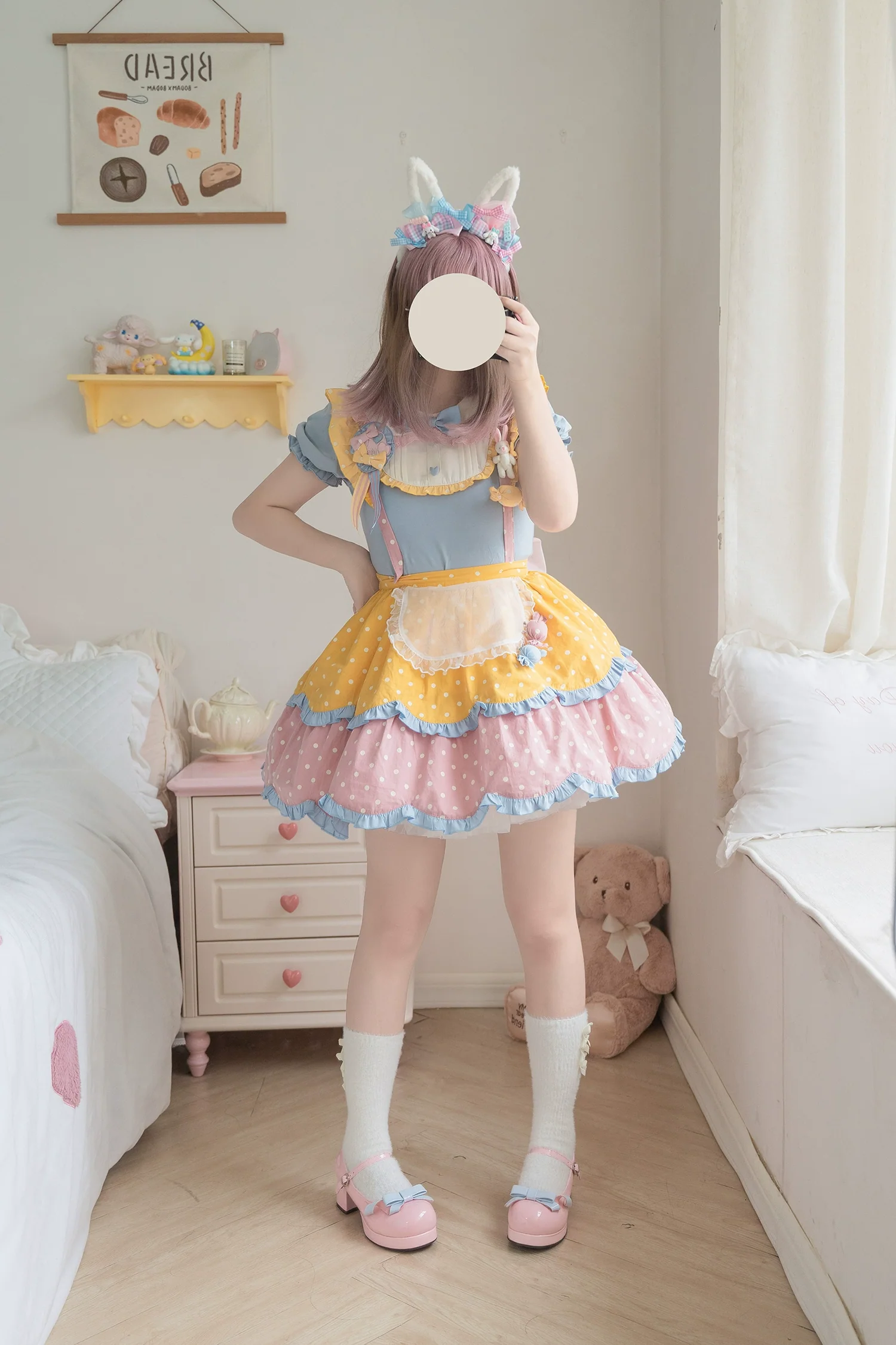 Dolly Doll - Lovers' Gift - Round Toe Middle Heel Mary Jane Lolita Shoes - Image 76
