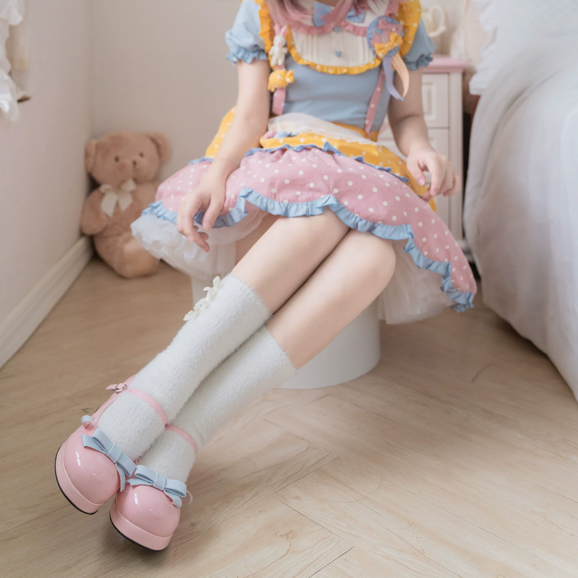 Dolly Doll - Lovers' Gift - Round Toe Middle Heel Mary Jane Lolita Shoes - Image 77