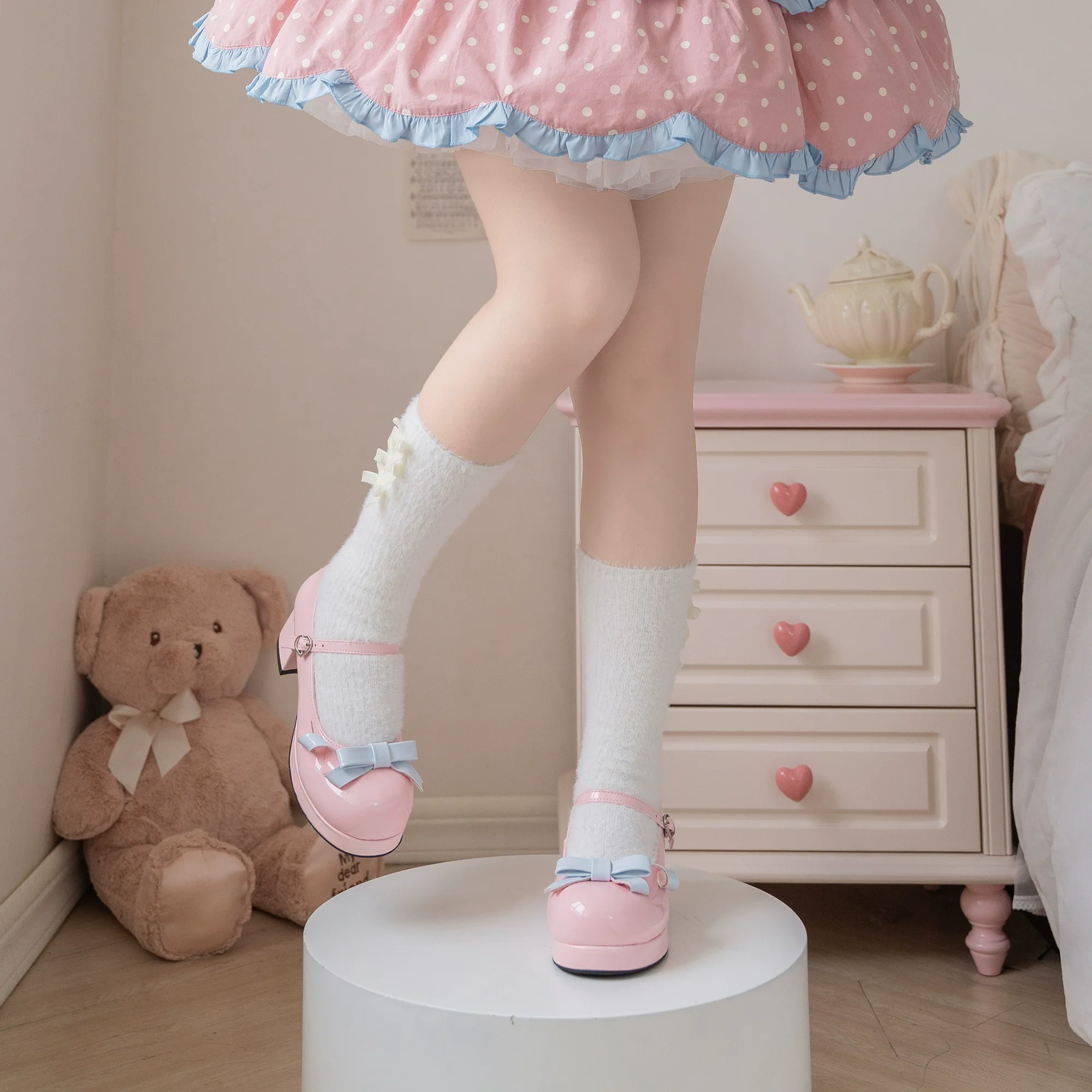 Dolly Doll - Lovers' Gift - Round Toe Middle Heel Mary Jane Lolita Shoes - Image 80