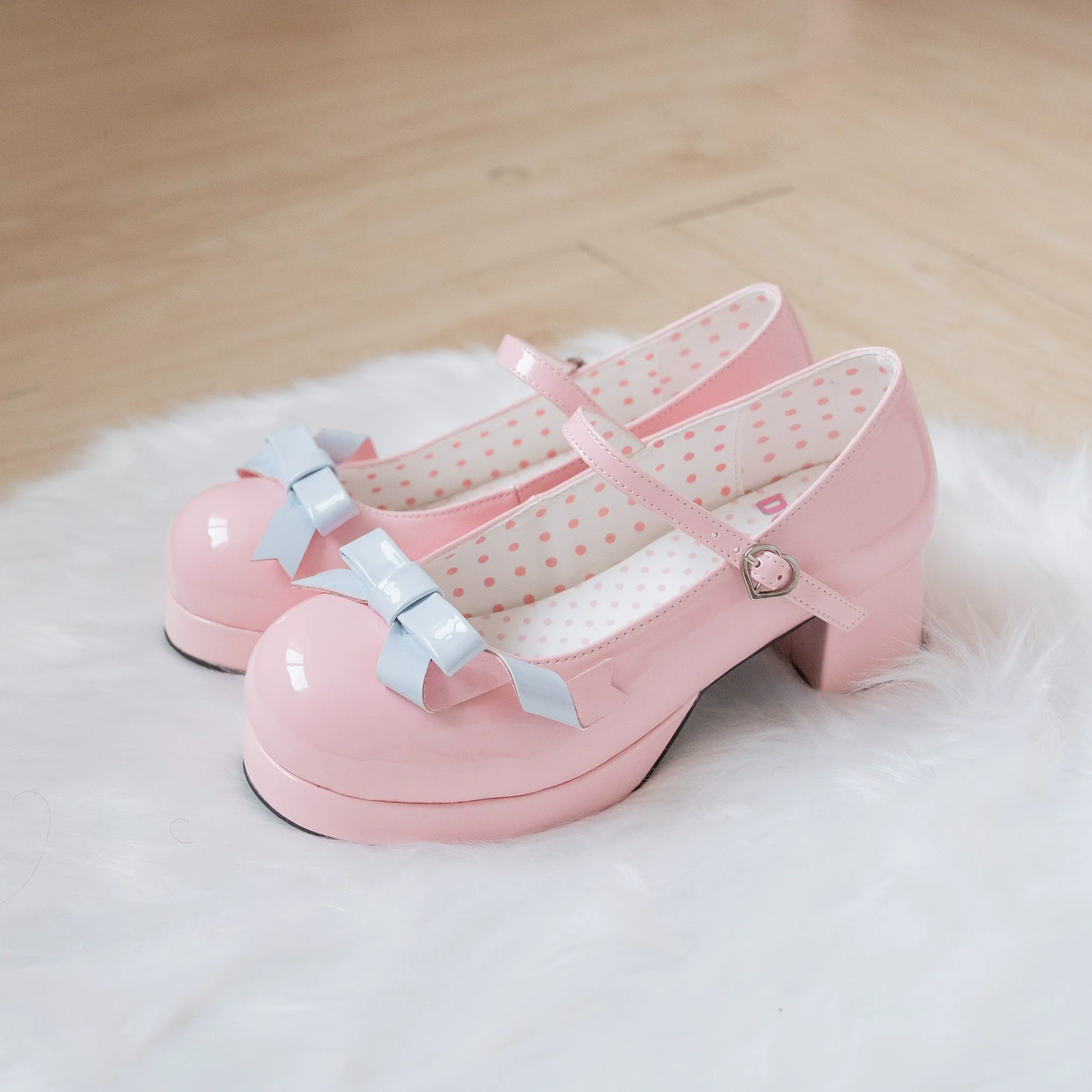 Dolly Doll - Lovers' Gift - Round Toe Middle Heel Mary Jane Lolita Shoes - Image 86