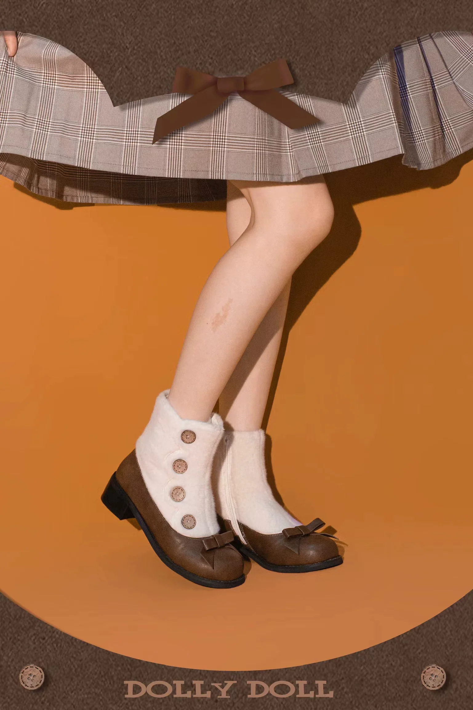 Dolly Doll - Winter Lolita Boots Fur Mary Jane Lolita Low Heel Shoes - Image 29