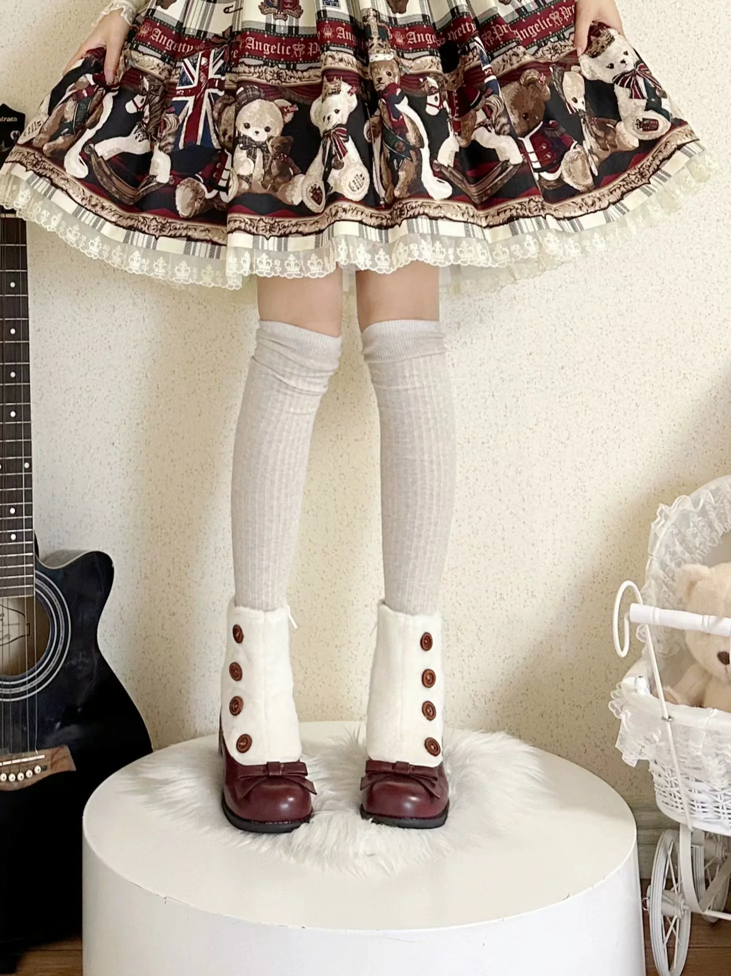 Dolly Doll - Winter Lolita Boots Fur Mary Jane Lolita Low Heel Shoes - Image 6