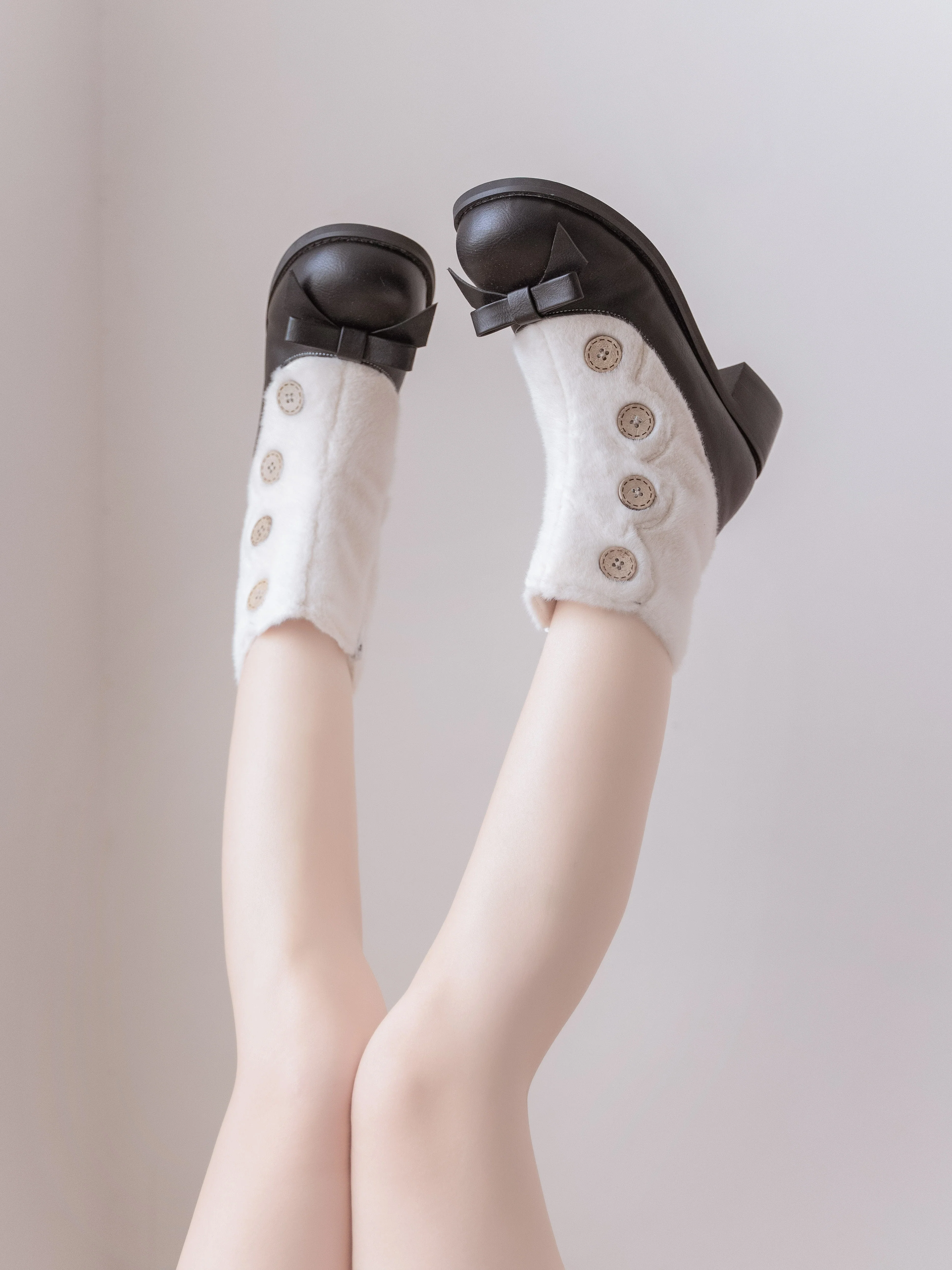 Dolly Doll - Winter Lolita Boots Fur Mary Jane Lolita Low Heel Shoes - Image 77
