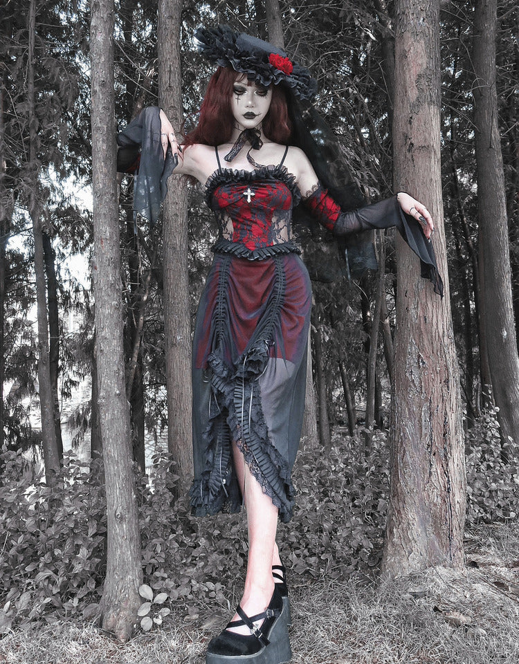 Blood Supply - Drawstring Christmas Gothic Lolita Long Dress - Image 12