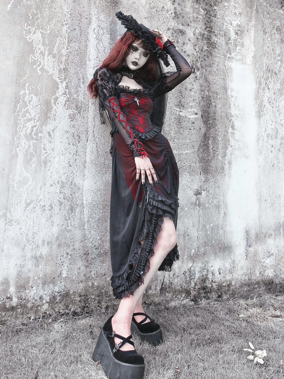 Blood Supply - Drawstring Christmas Gothic Lolita Long Dress - Image 4