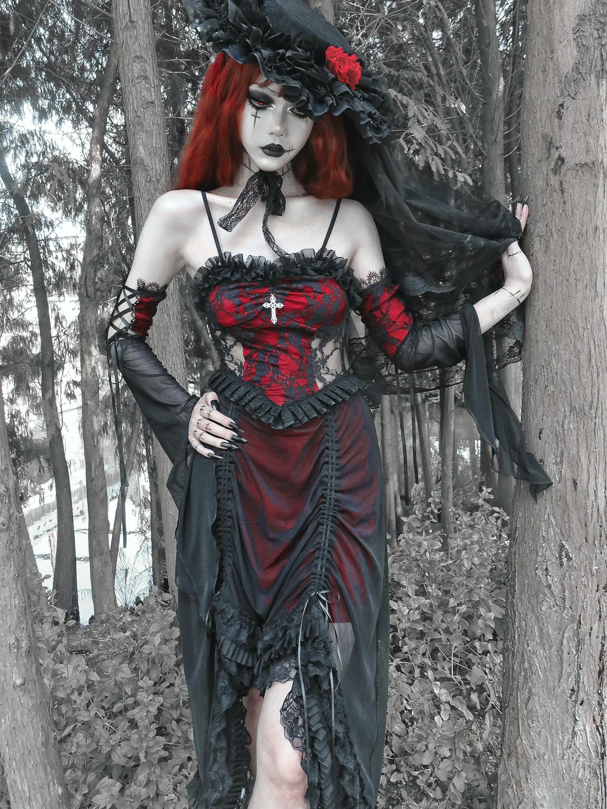Blood Supply - Drawstring Christmas Gothic Lolita Long Dress - Image 5
