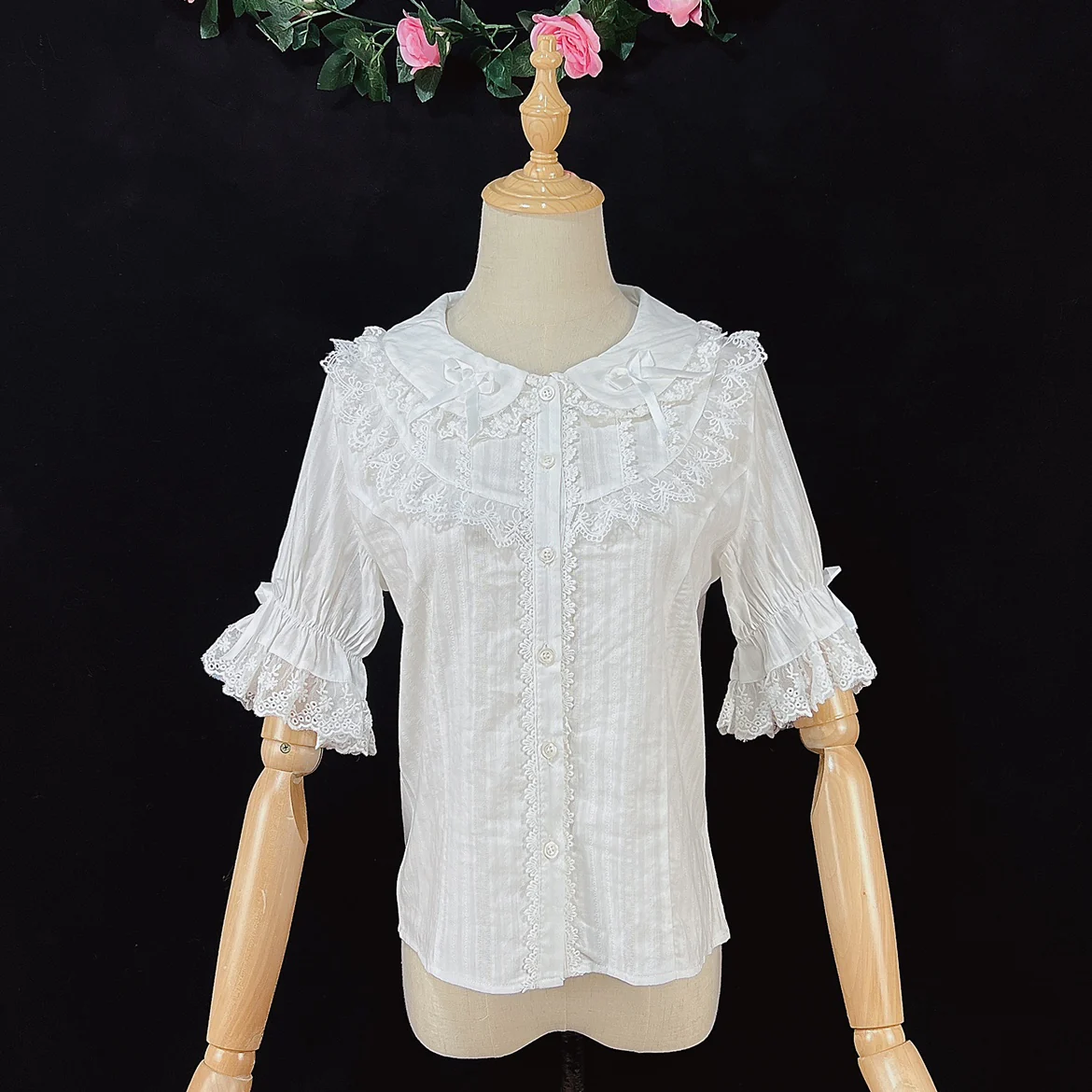 Summer Short Sleeve Cotton Lolita Blouse - Image 11