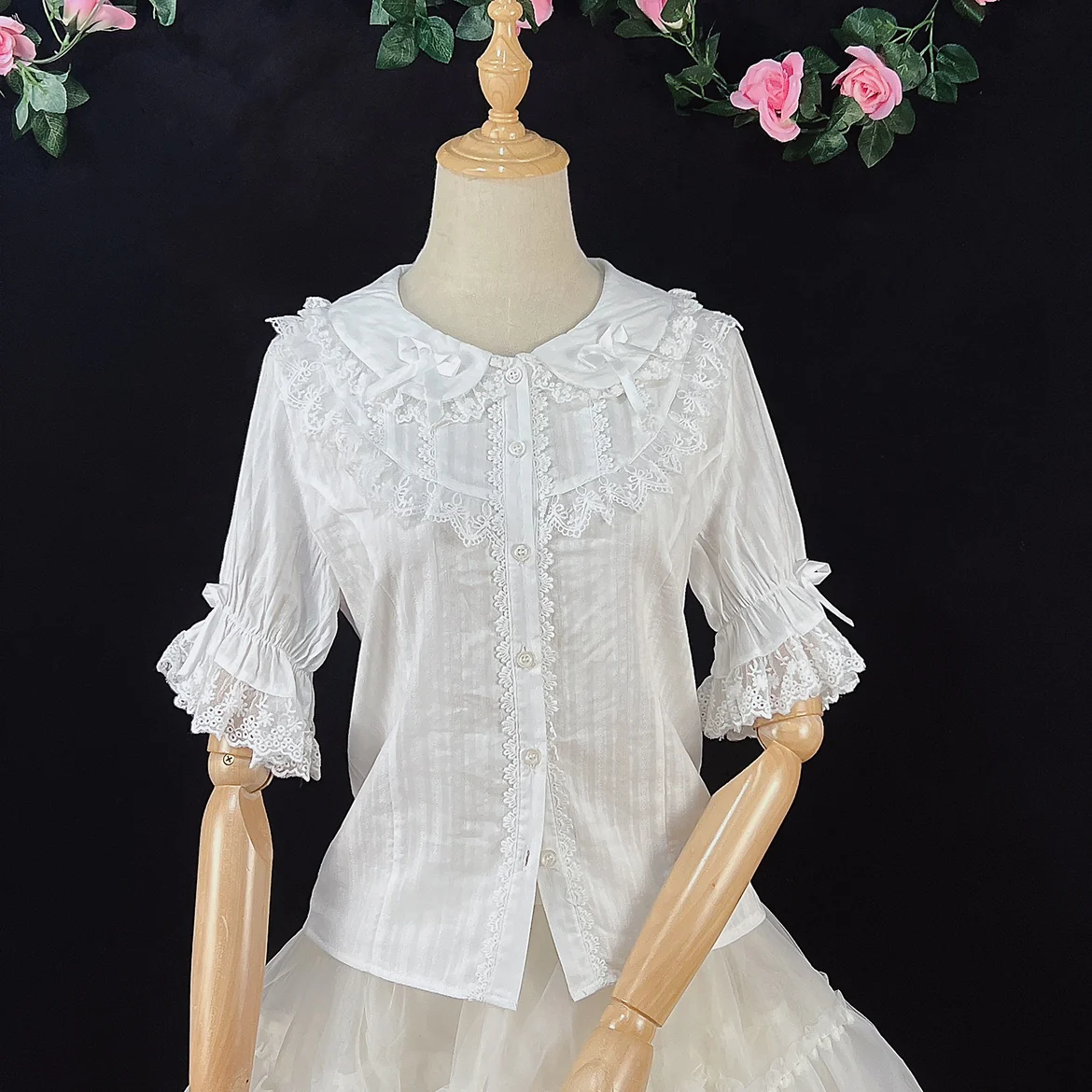 Summer Short Sleeve Cotton Lolita Blouse - Image 12