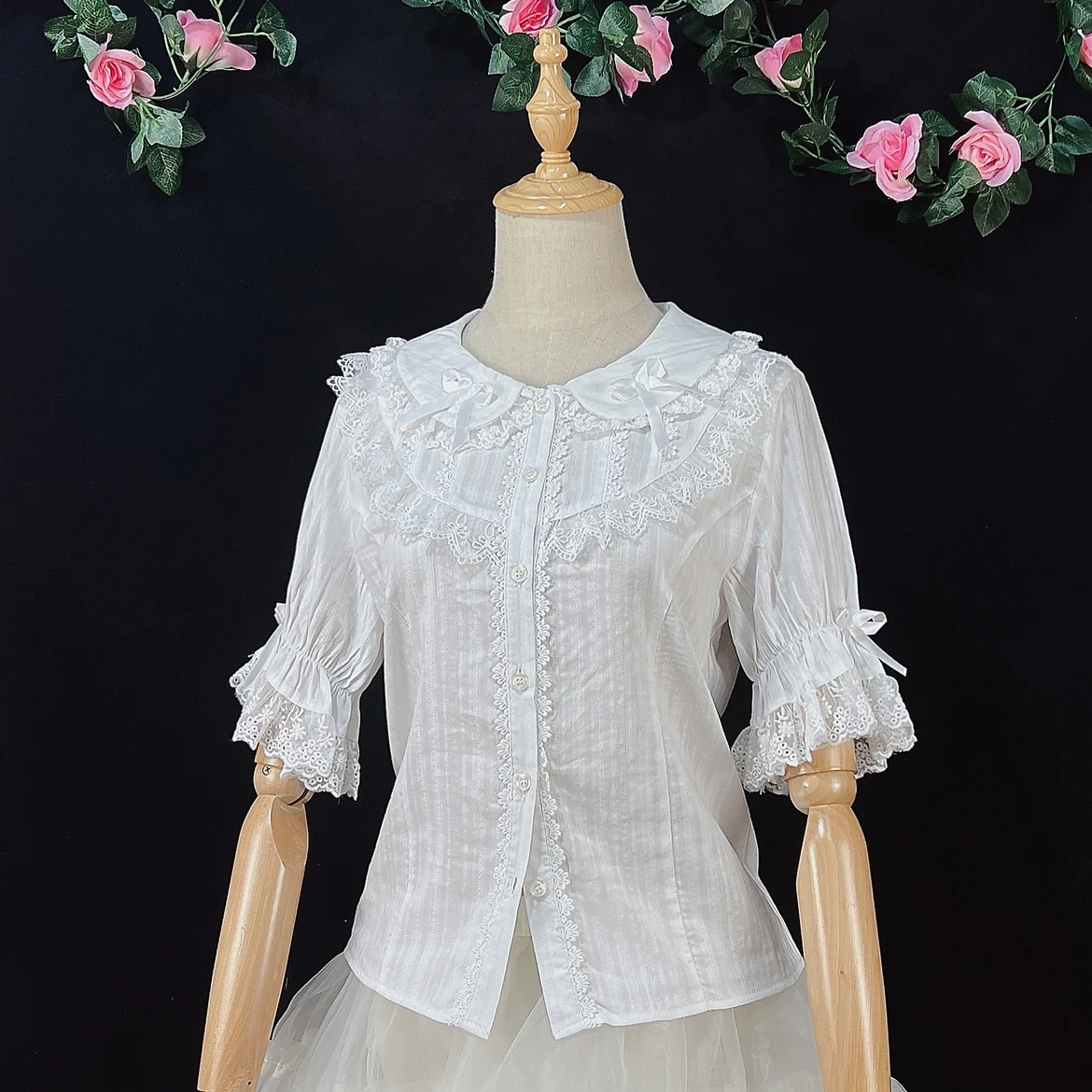 Summer Short Sleeve Cotton Lolita Blouse - Image 13
