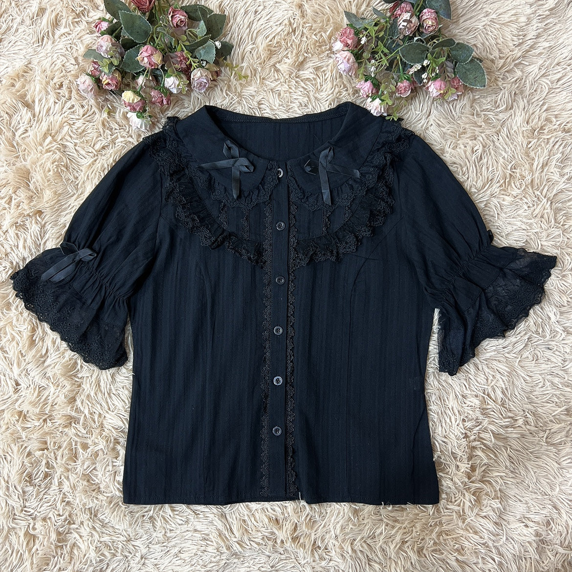 Summer Short Sleeve Cotton Lolita Blouse - Image 20